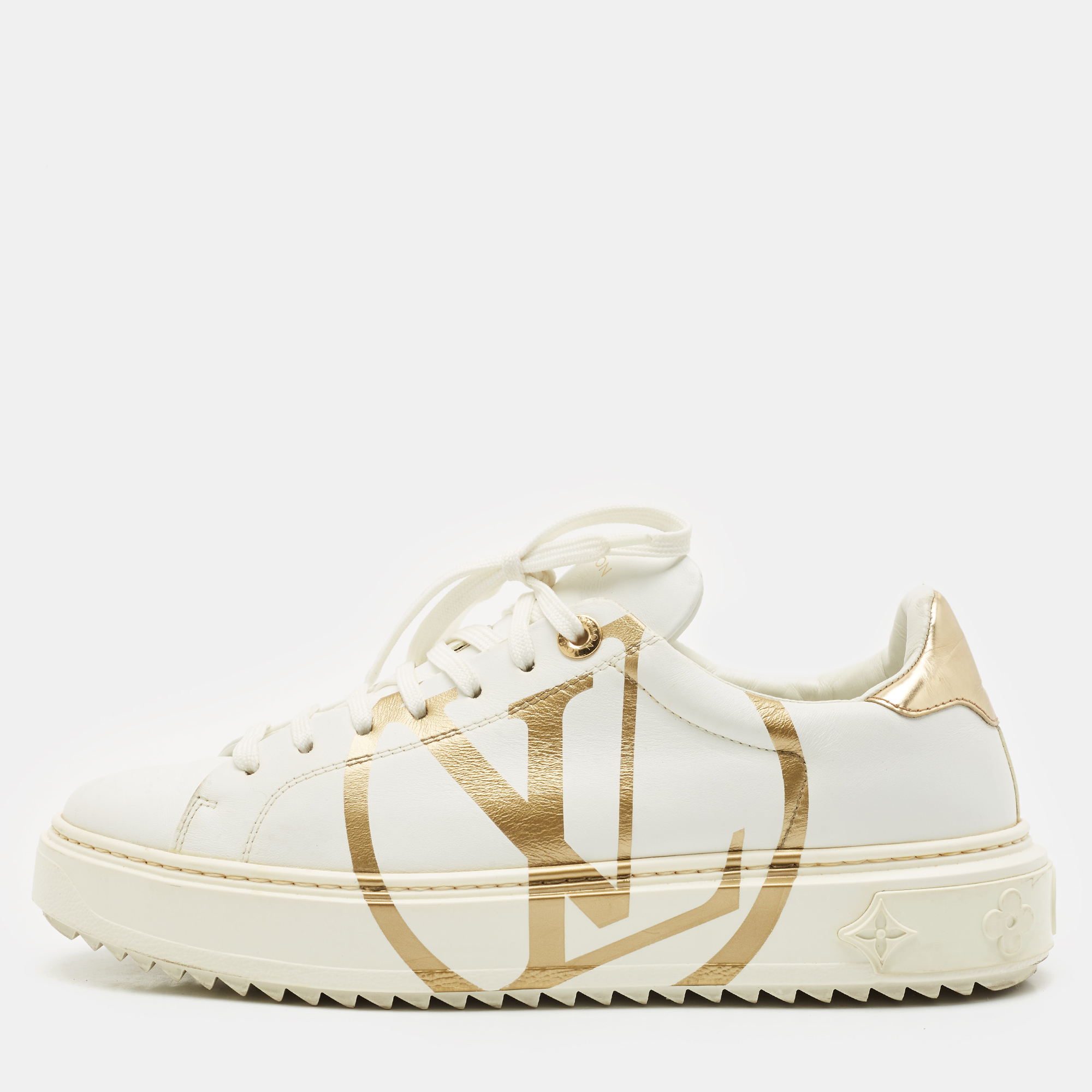 

Louis Vuitton White Leather Time Out Sneakers Size