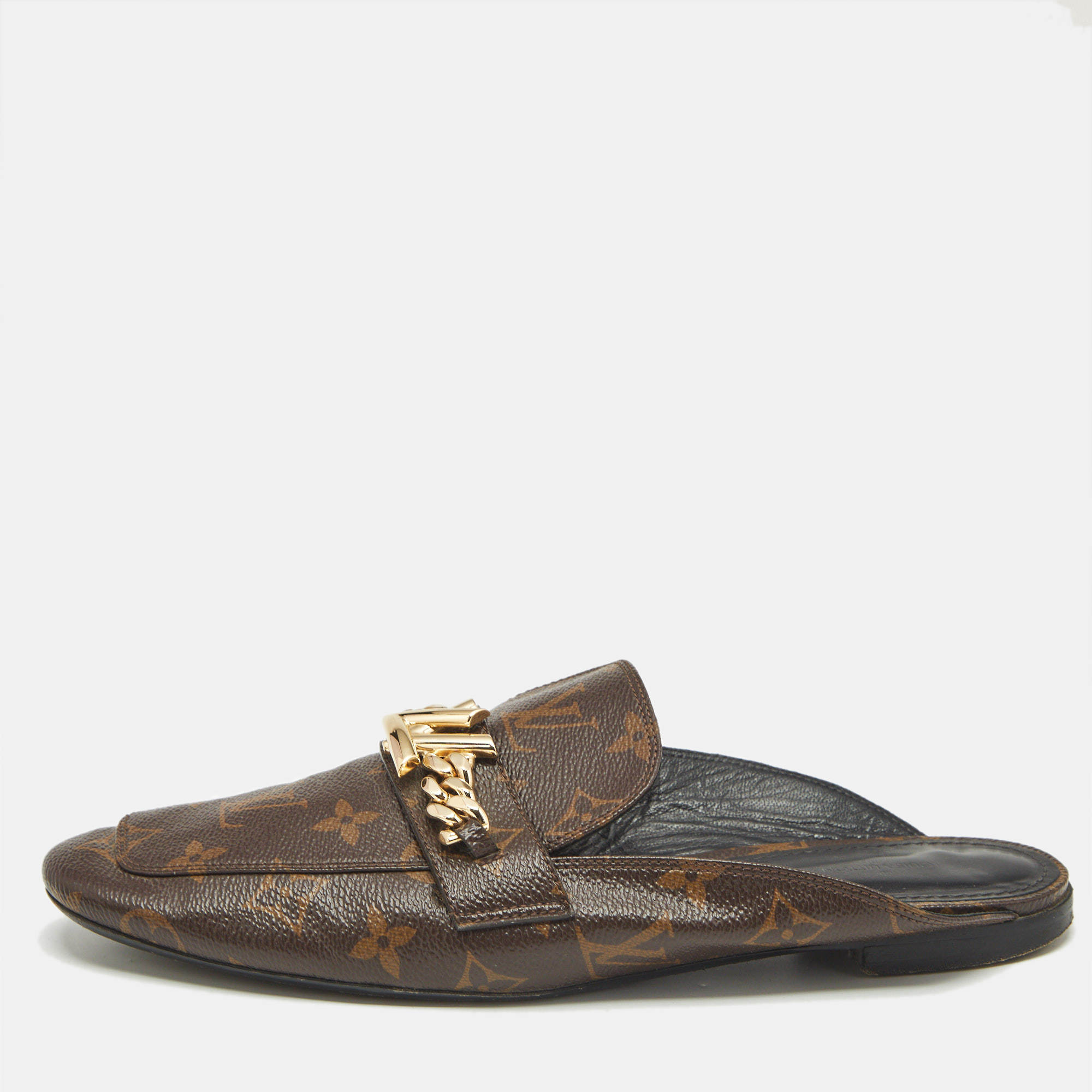 

Louis Vuitton Brown Monogram Canvas Upper Case Sandals Size
