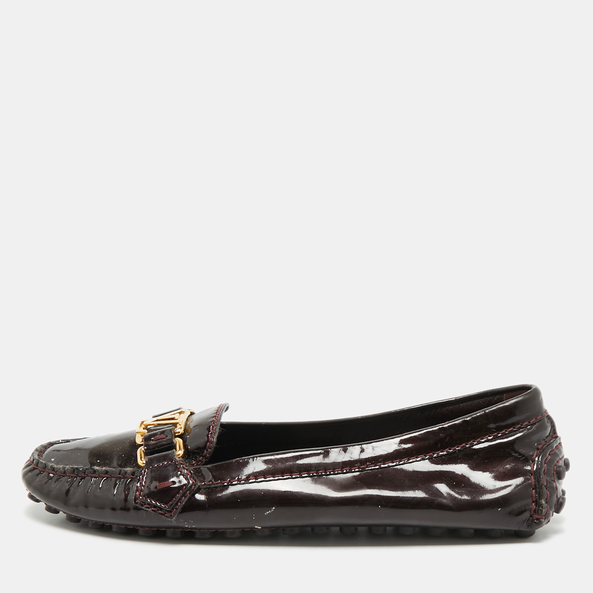 

Louis Vuitton Burgundy Patent Leather Oxford Loafers Size