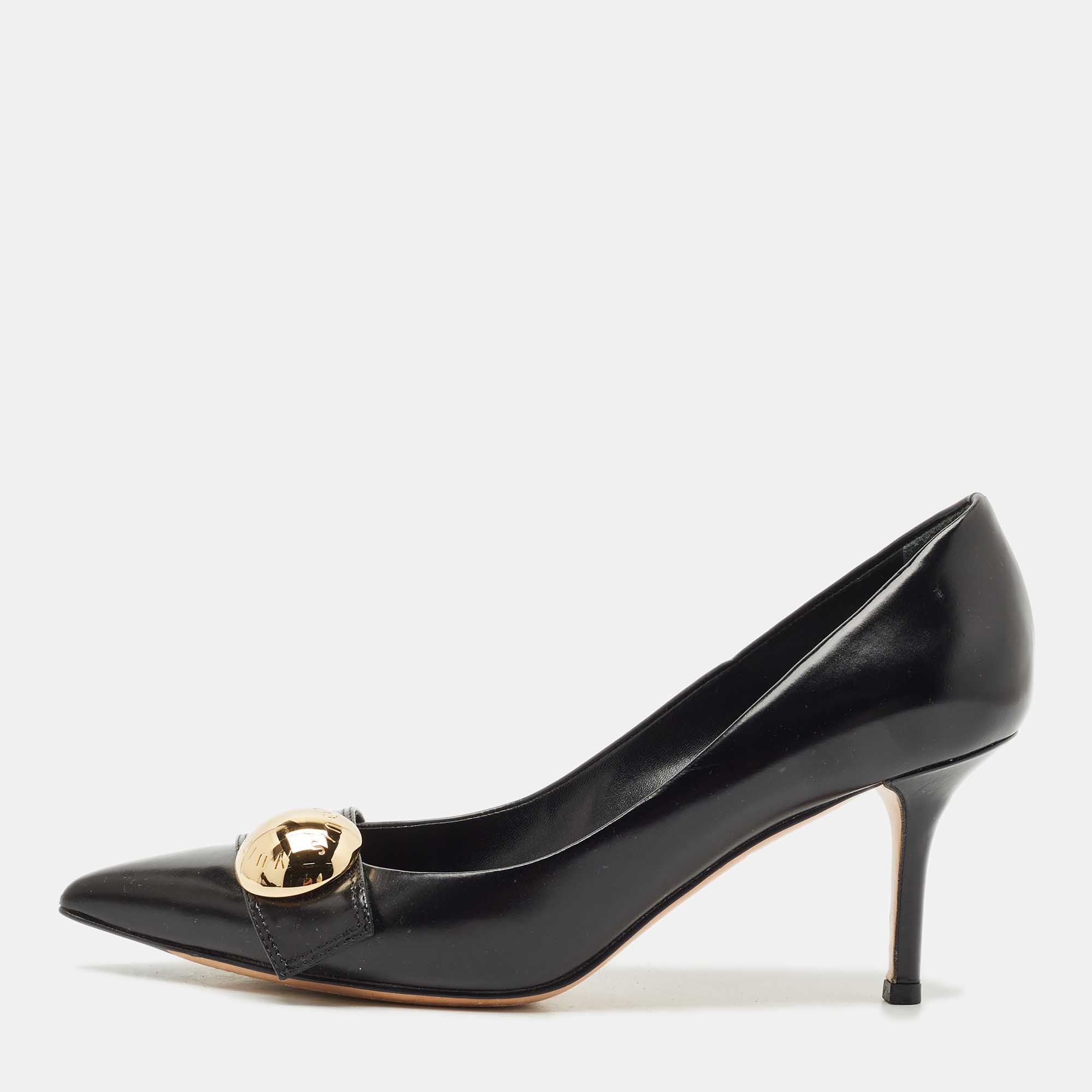 

Louis Vuitton Black Leather Bow Pumps Size