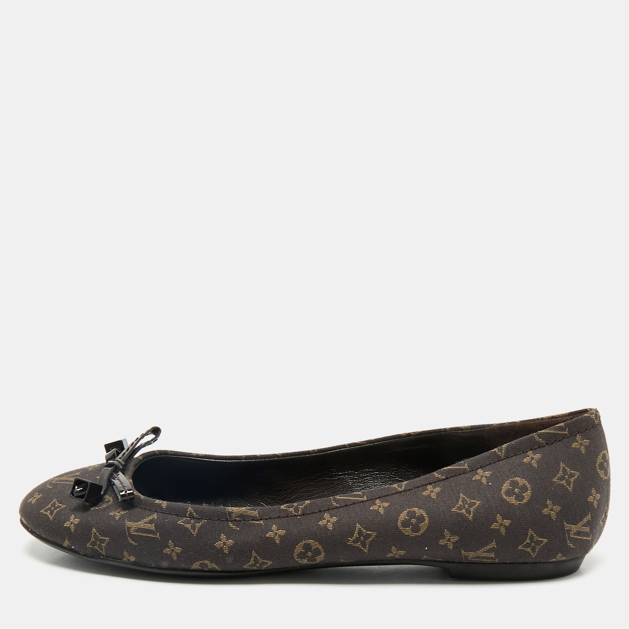 

Louis Vuitton Brown Monogram Mini Lin Canvas Debbie Ballet Flats Size