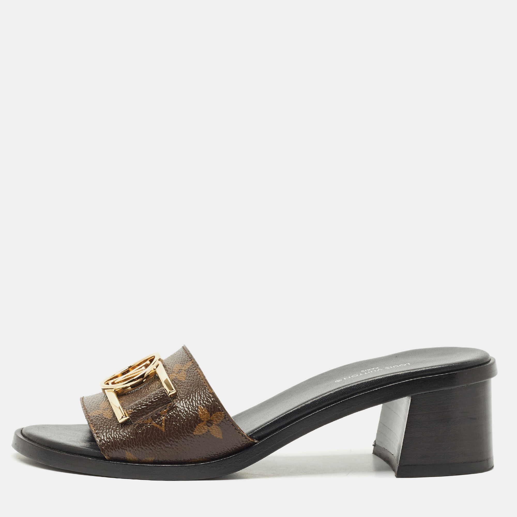 

Louis Vuitton Brown Monogram Canvas Lock It Sandals Size
