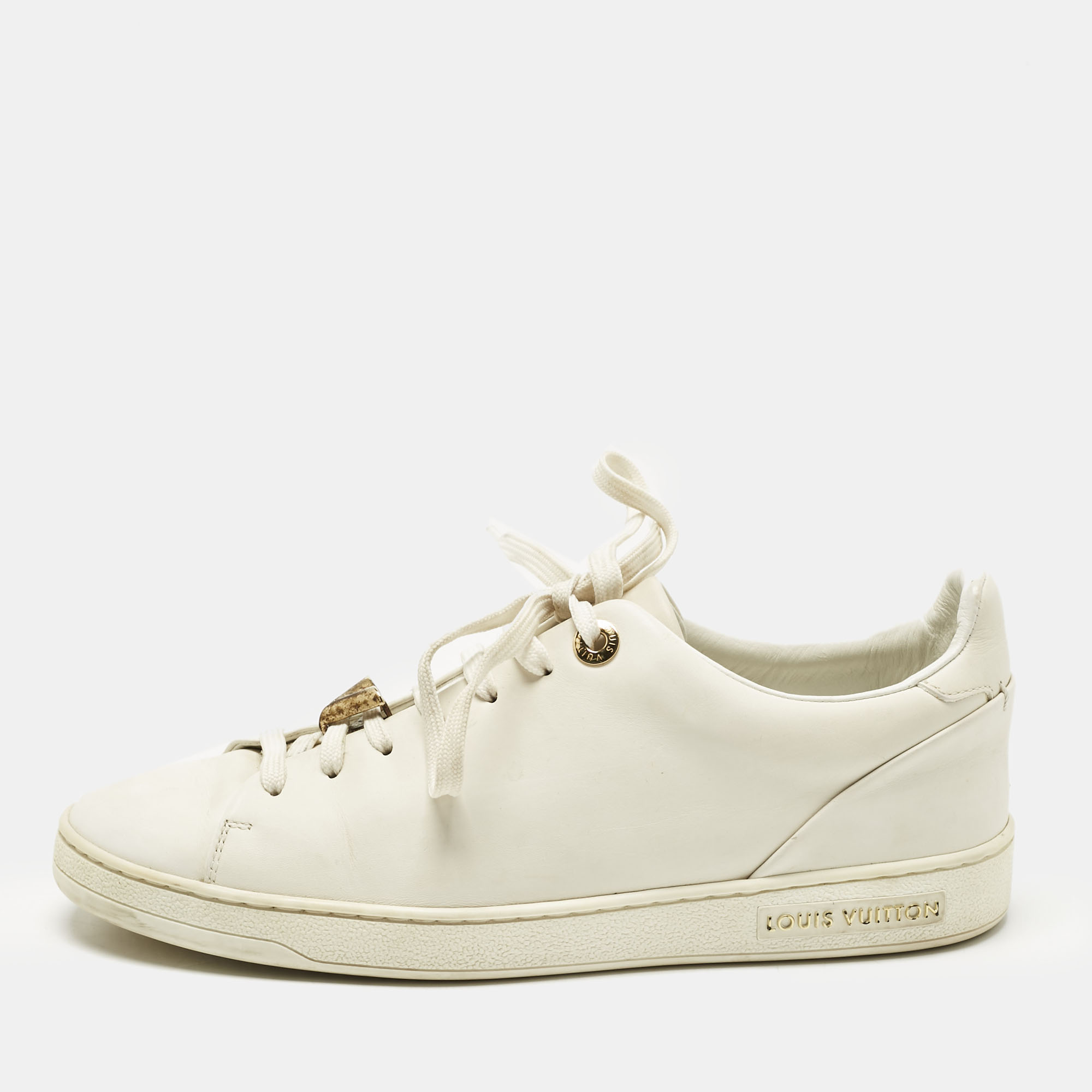 

Louis Vuitton White Leather Frontrow Low Top Sneakers Size