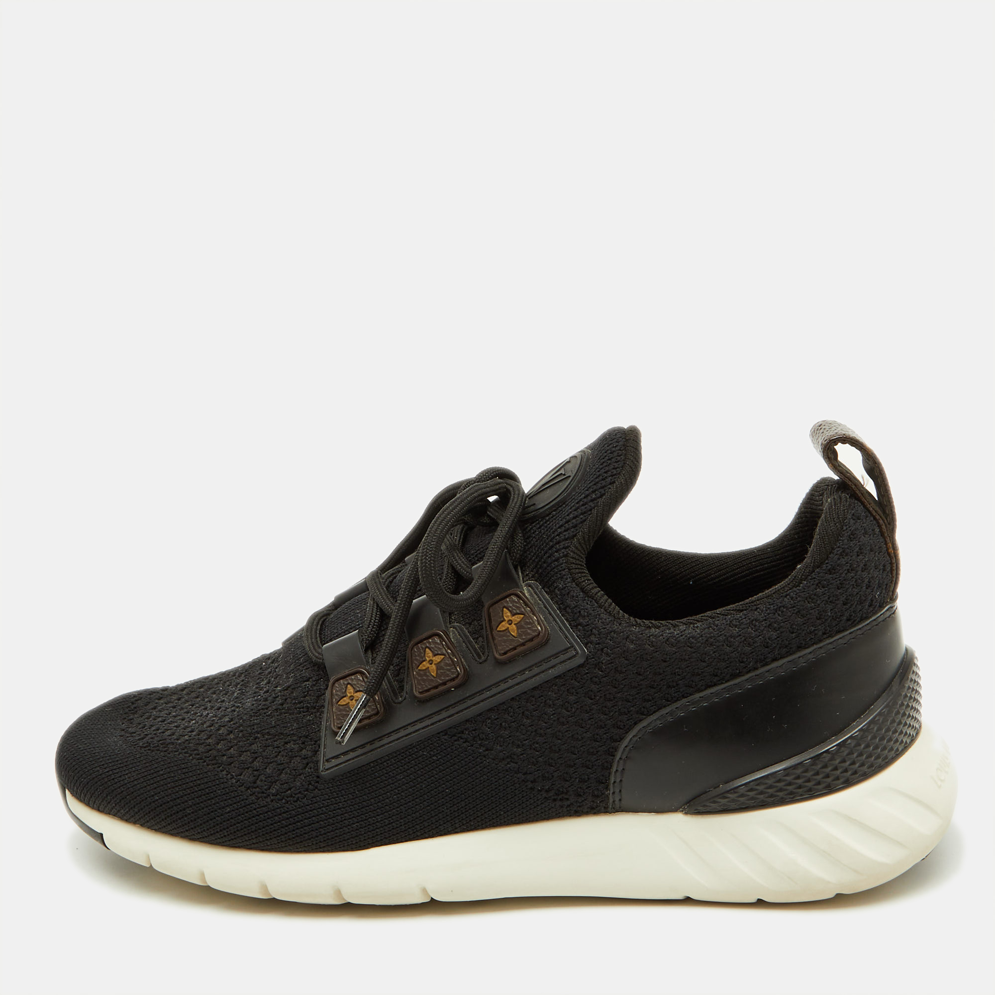 

Louis Vuitton Black Knit Fabric and Monogram Canvas Aftergame Sneakers Size