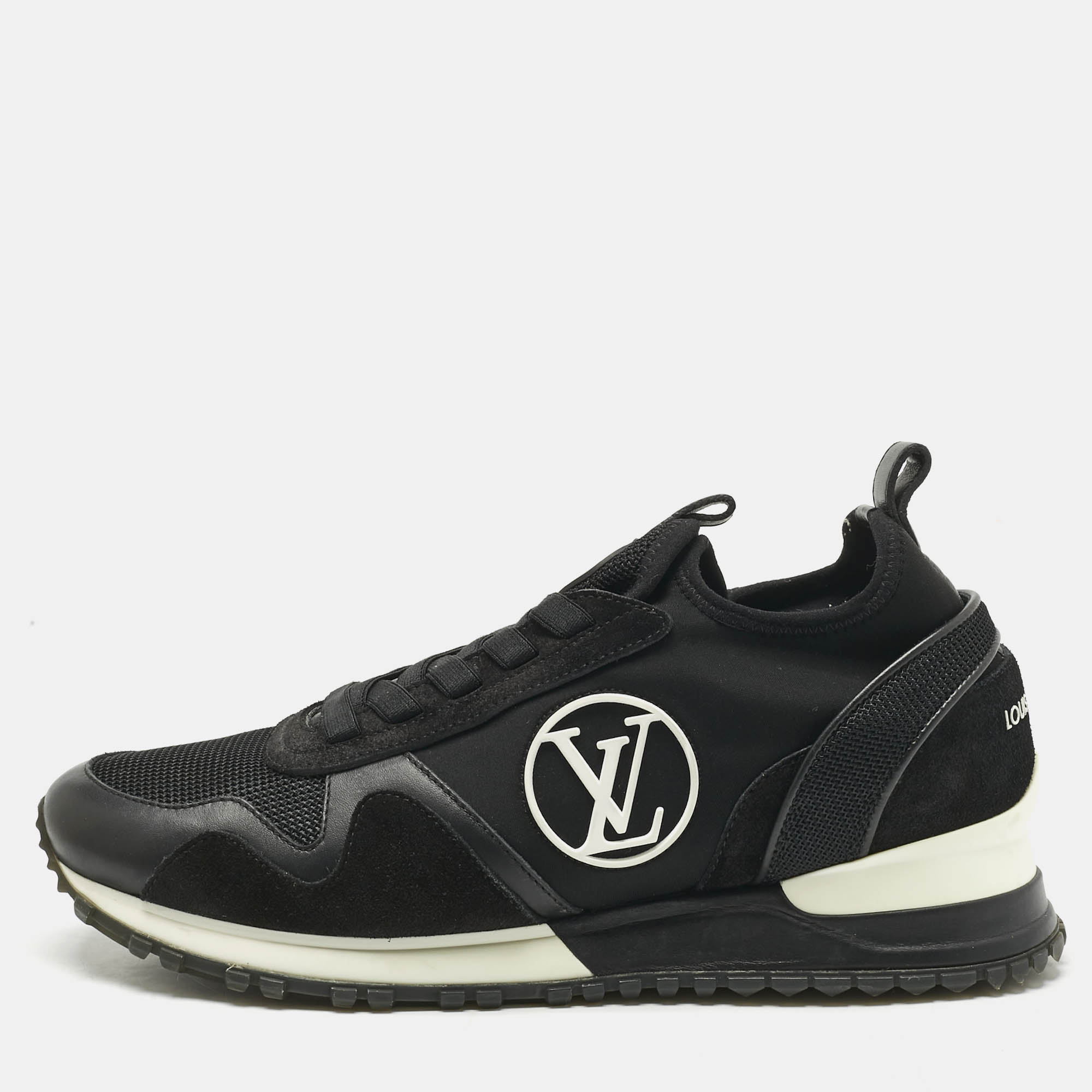 

Louis Vuitton Black Neoprene and Suede Run Away Sneakers Size