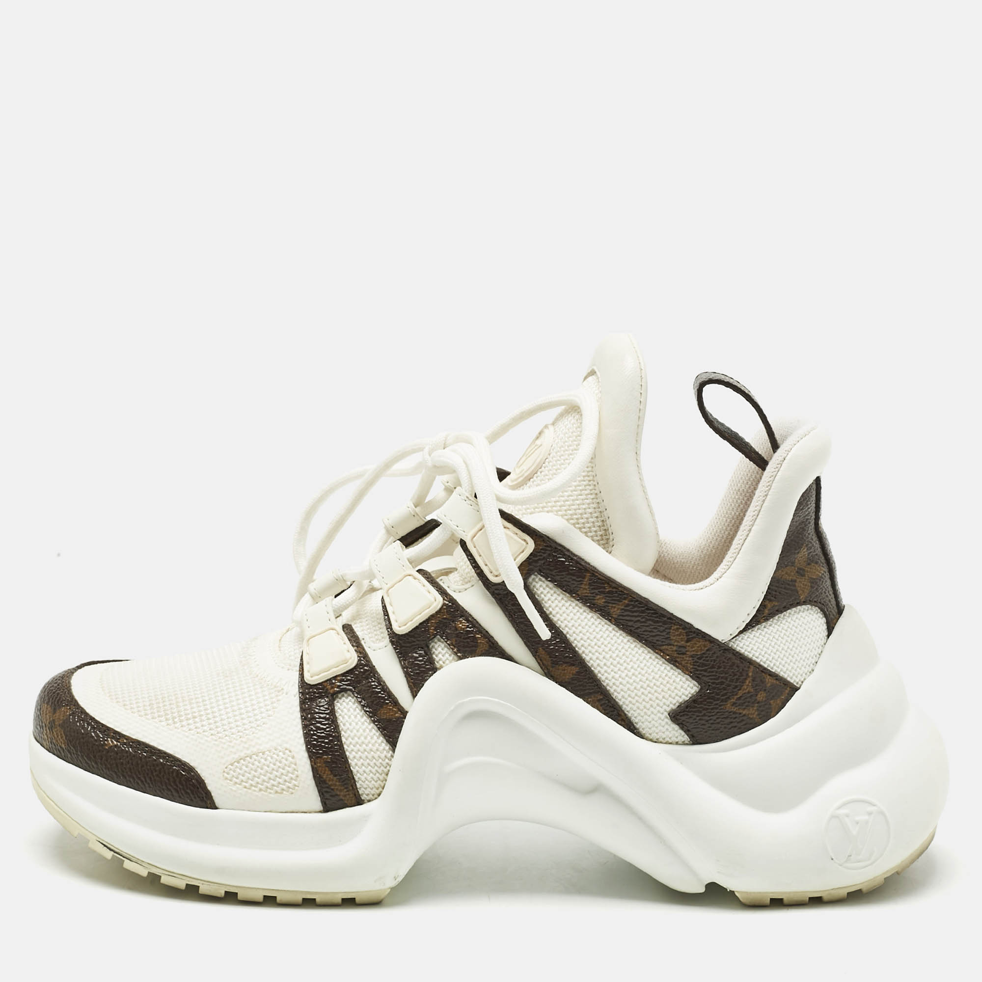 

Louis Vuitton White Mesh and Monogram Canvas Archlight Sneakers Size