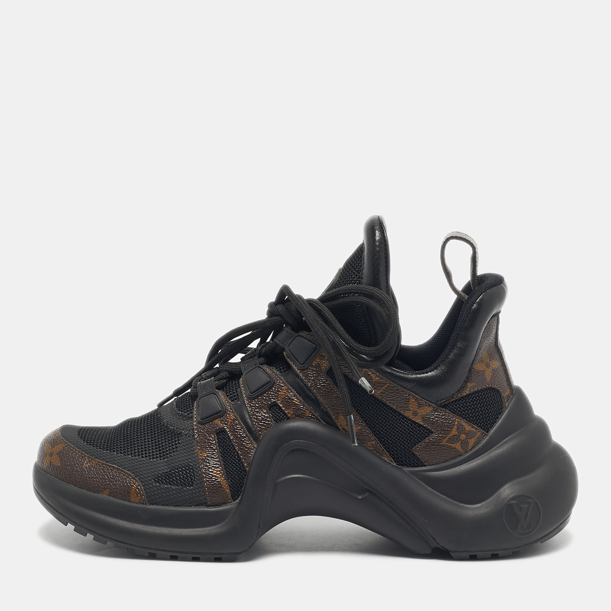 

Louis Vuitton Brown/Black Monogram Canvas And Leather Archlight Sneakers Size