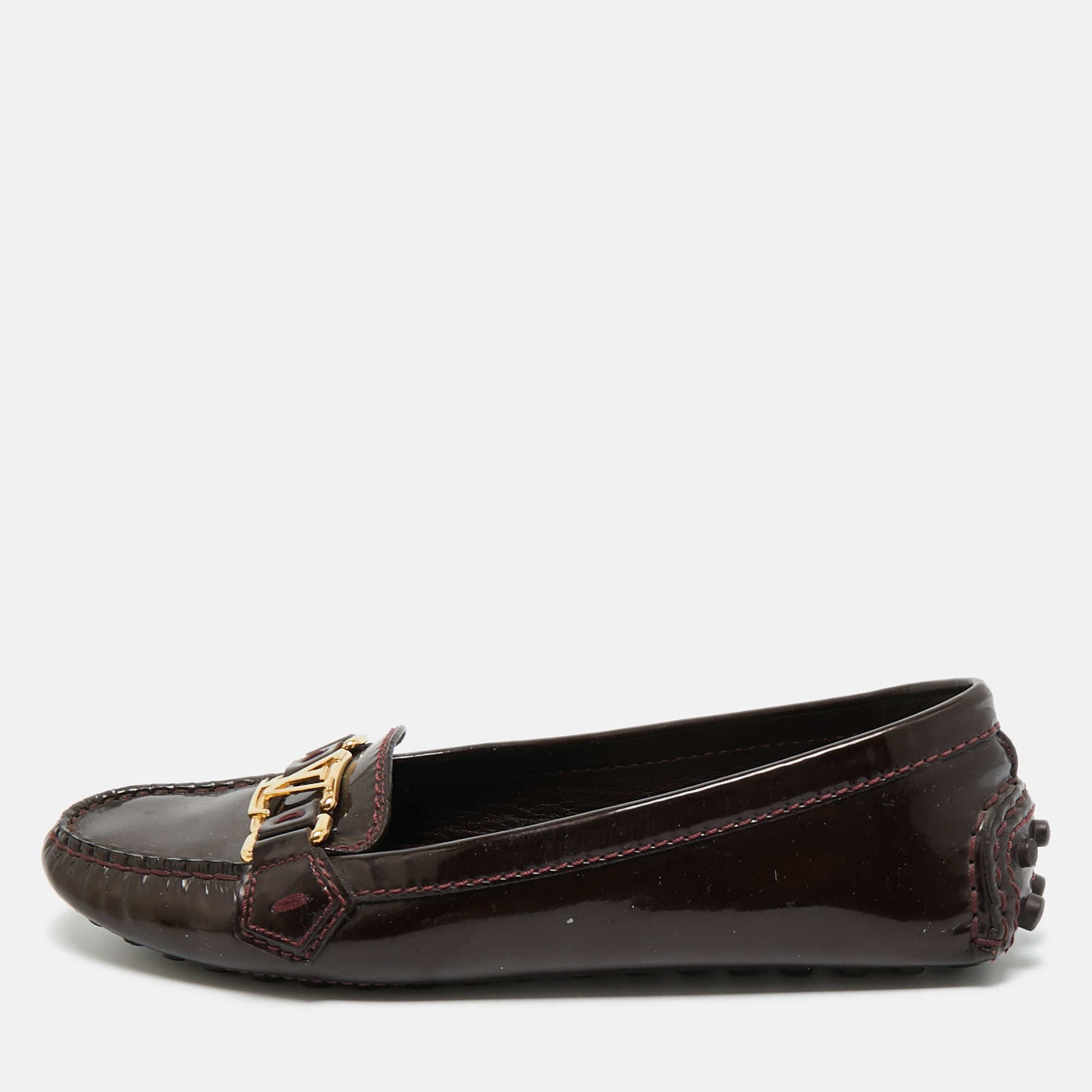 

Louis Vuitton Burgundy Patent Leather Oxford Loafers Size