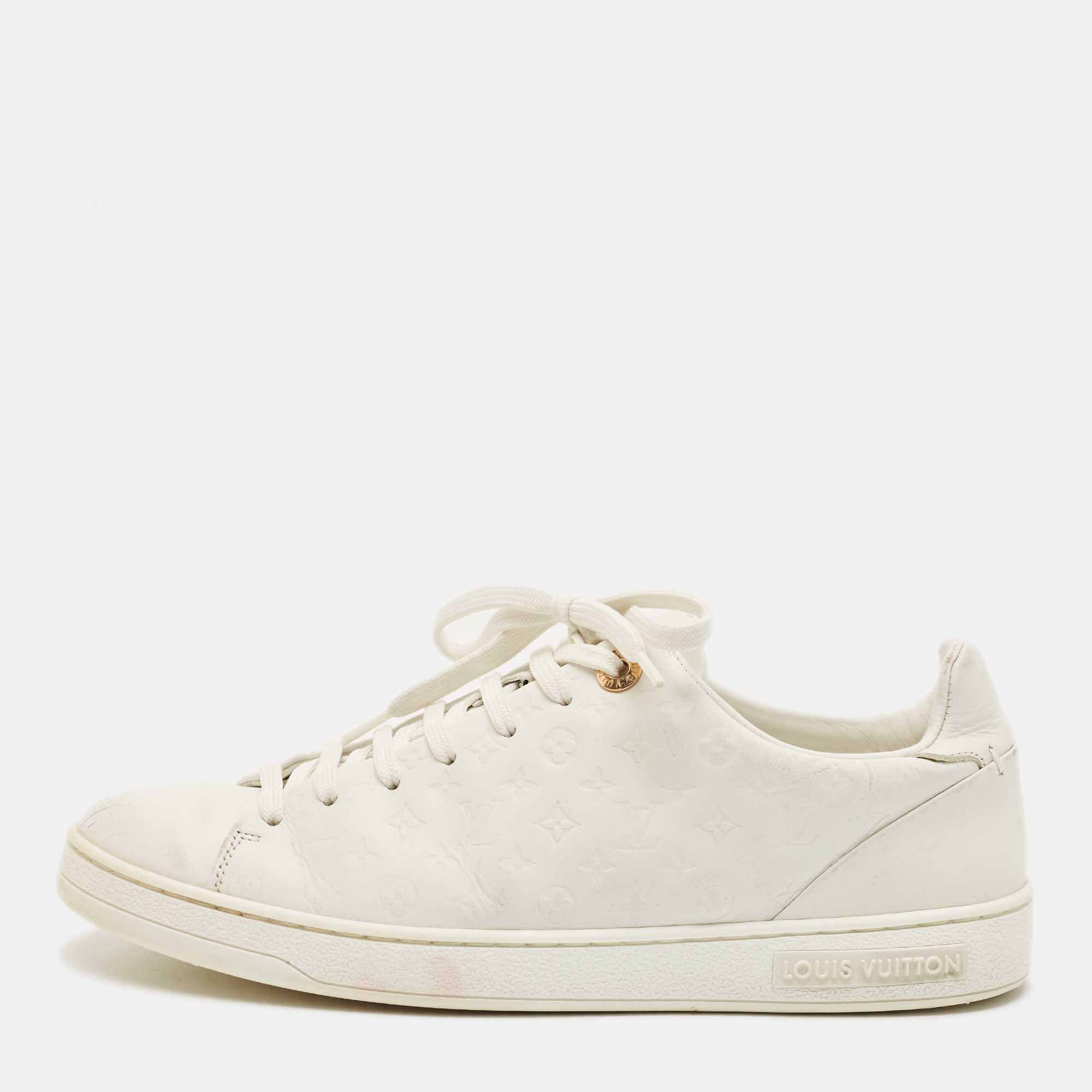 

Louis Vuitton White Leather Frontrow Low Top Sneakers Size