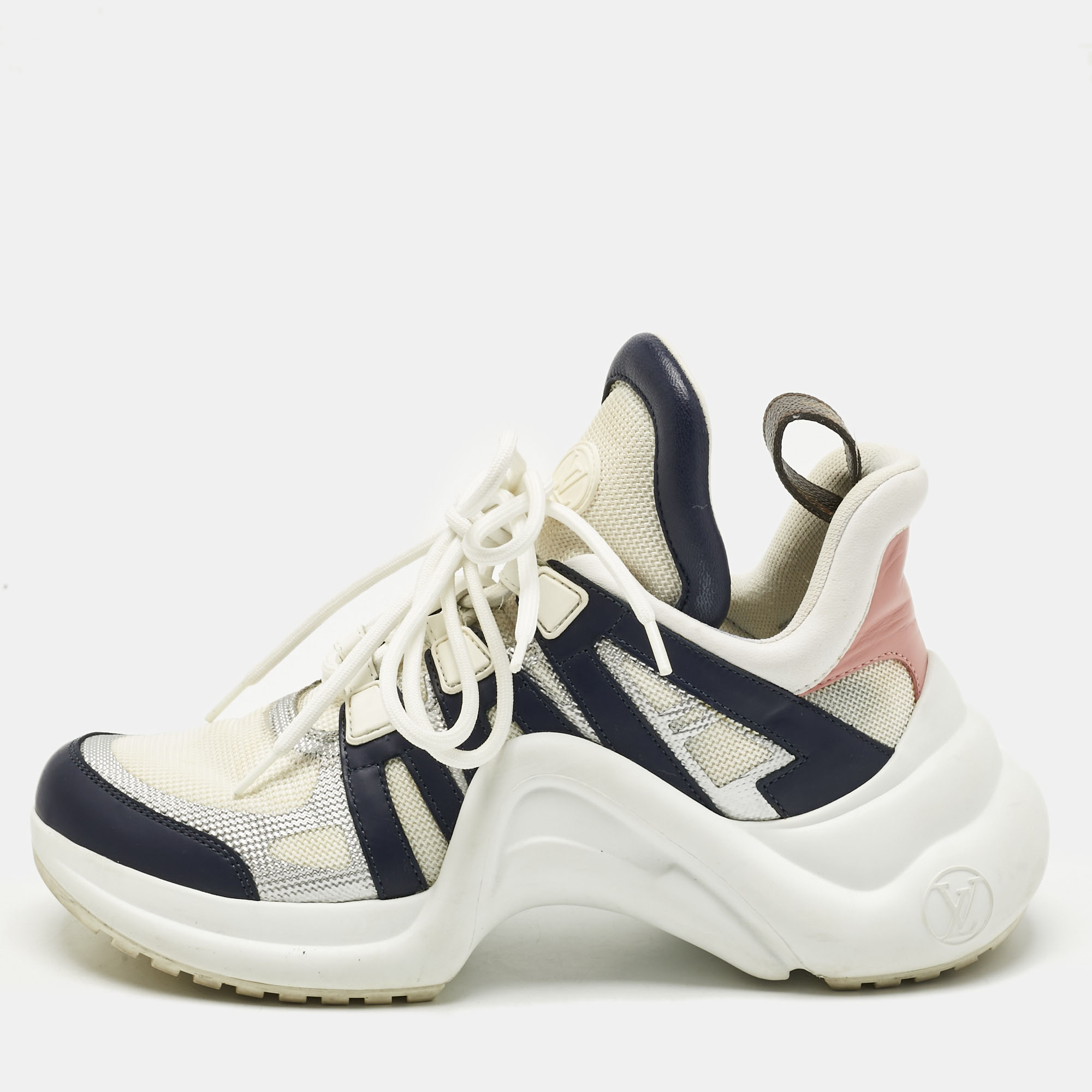 

Louis Vuitton Multicolor Leather and Mesh Archlight Lace Up Sneakers Size