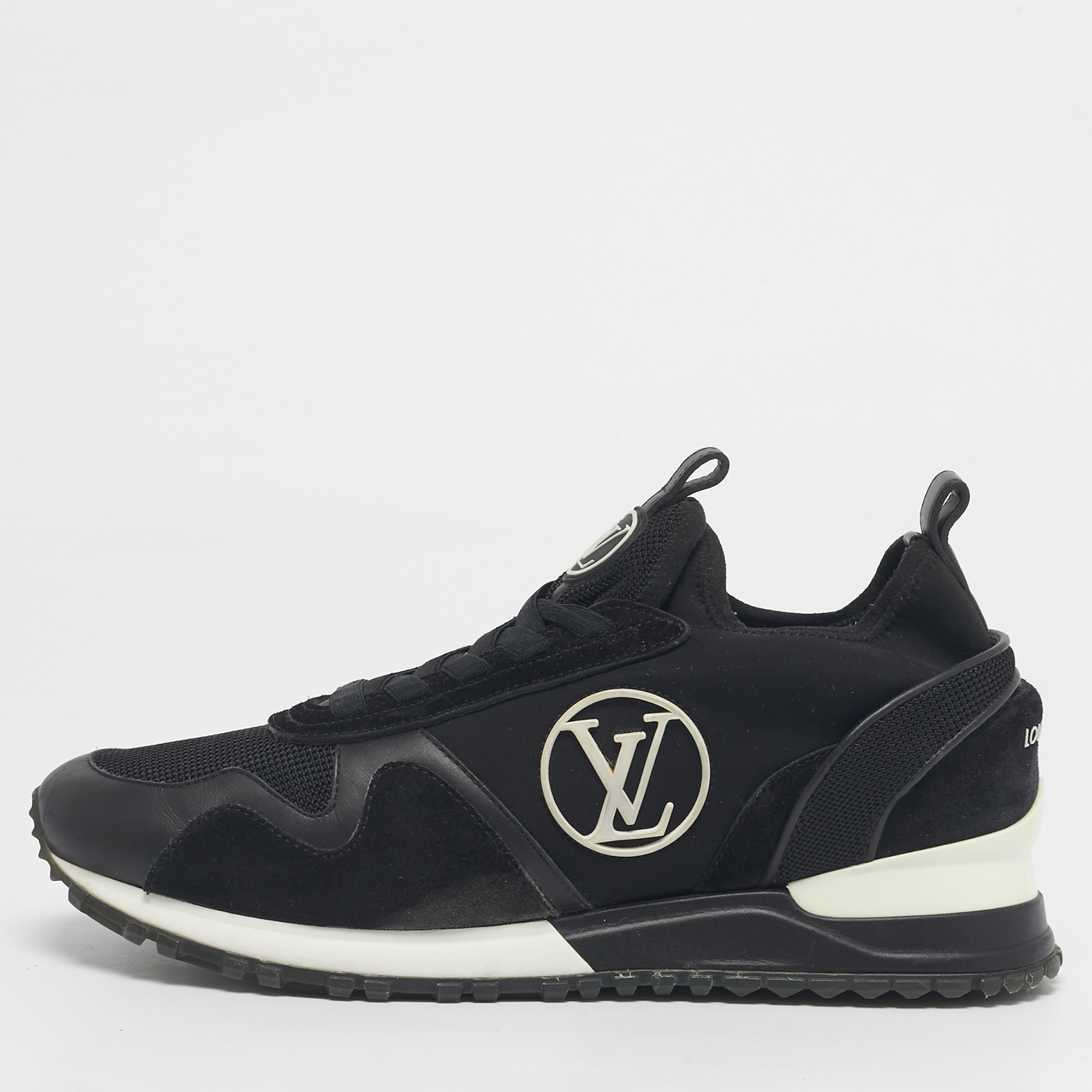 

Louis Vuitton Black Neoprene, Leather and Mesh Run Away Sneakers Size