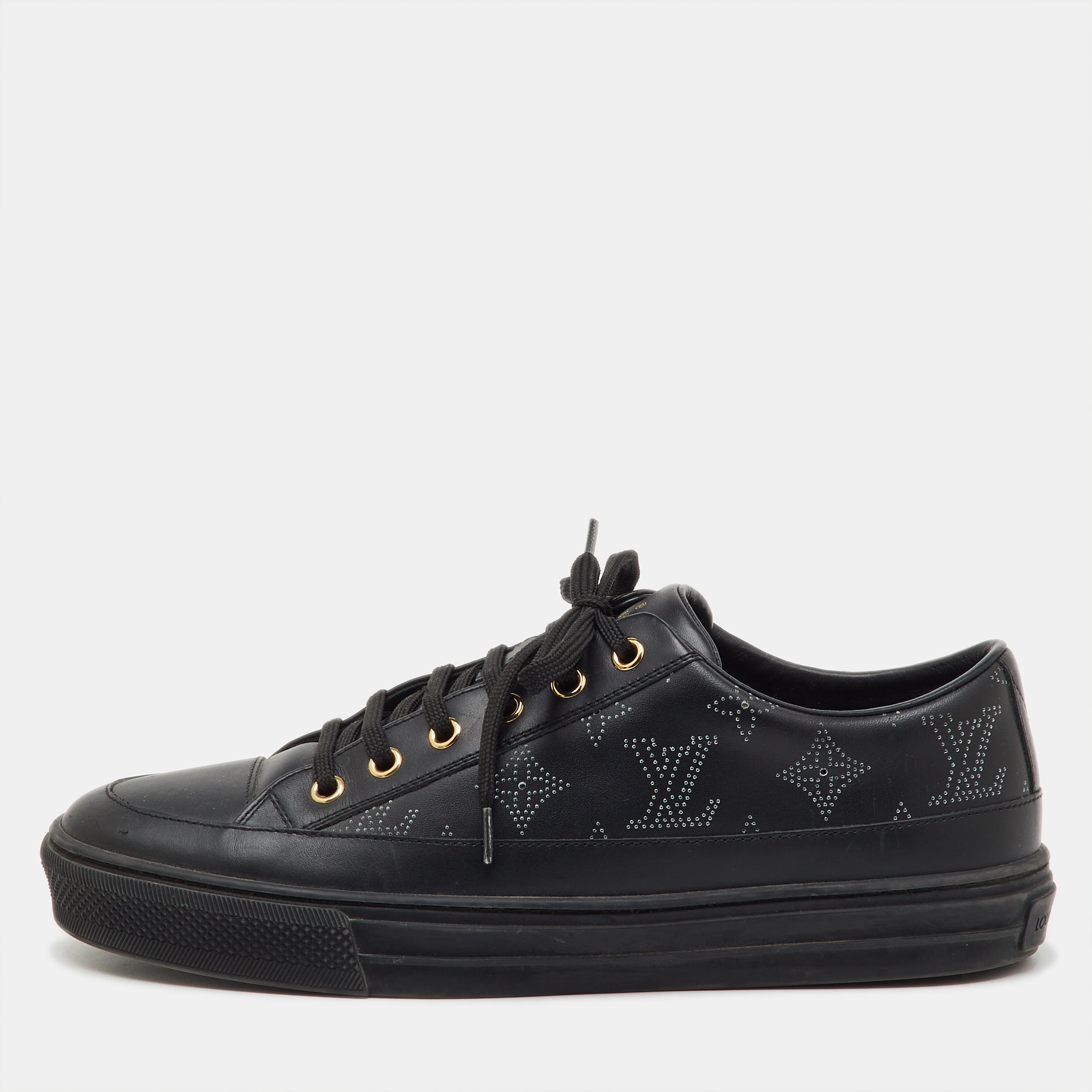 Pre-owned Louis Vuitton Black Leather Stellar Low Top Sneakers Size 39