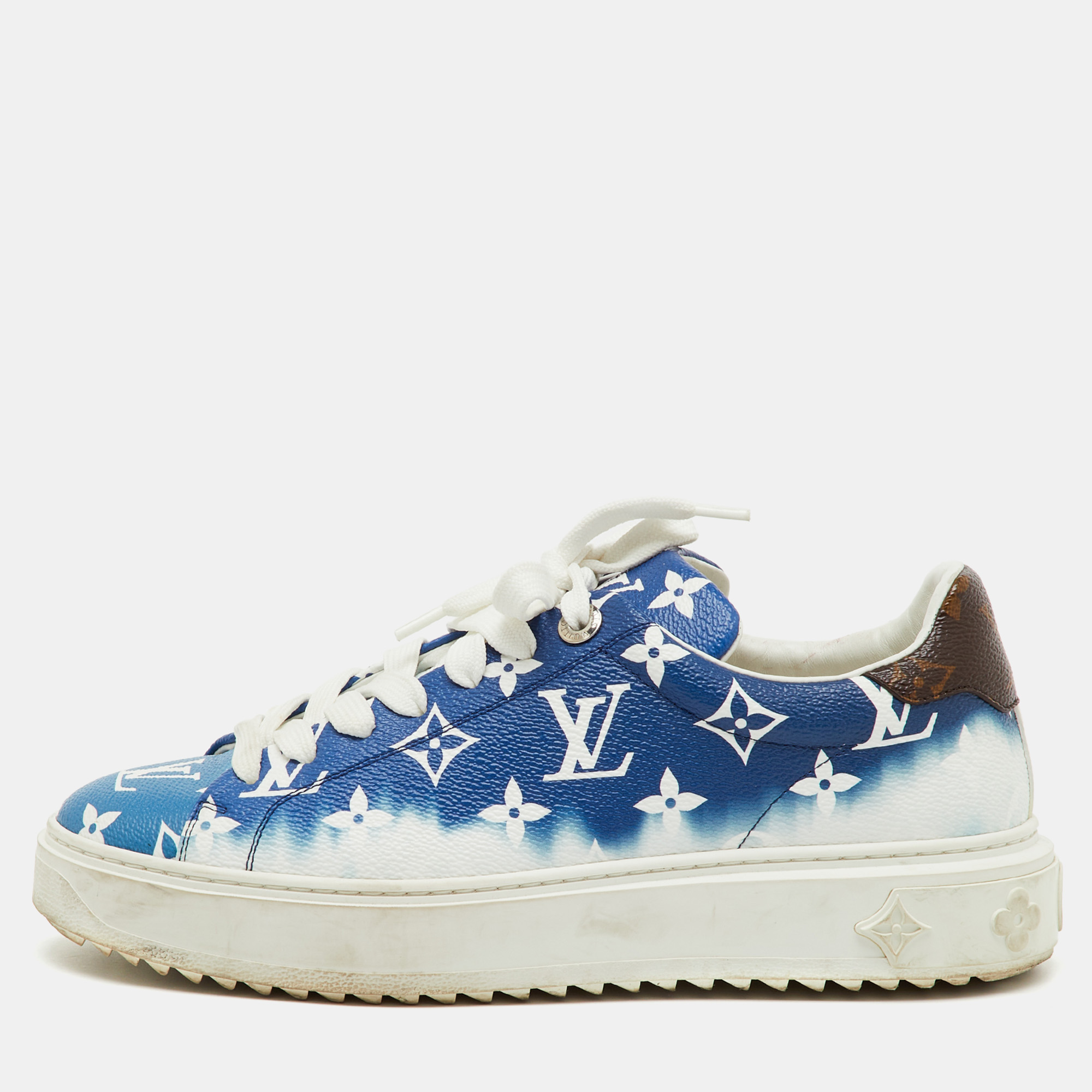 

Louis Vuitton Blue Monogram Canvas Escale Time Out Sneakers Size