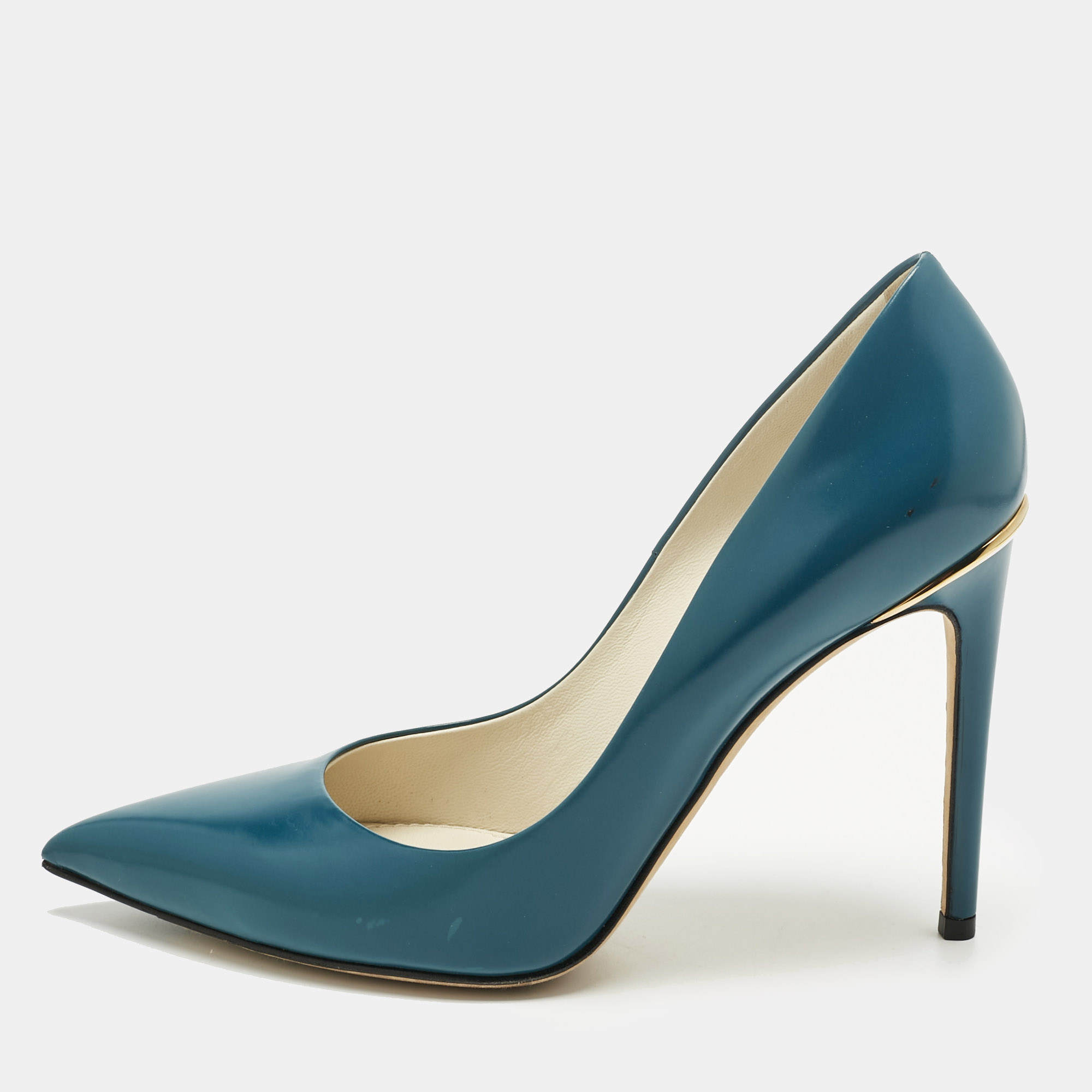 

Louis Vuitton Blue Leather Eyeline Pointed Toe Pumps Size