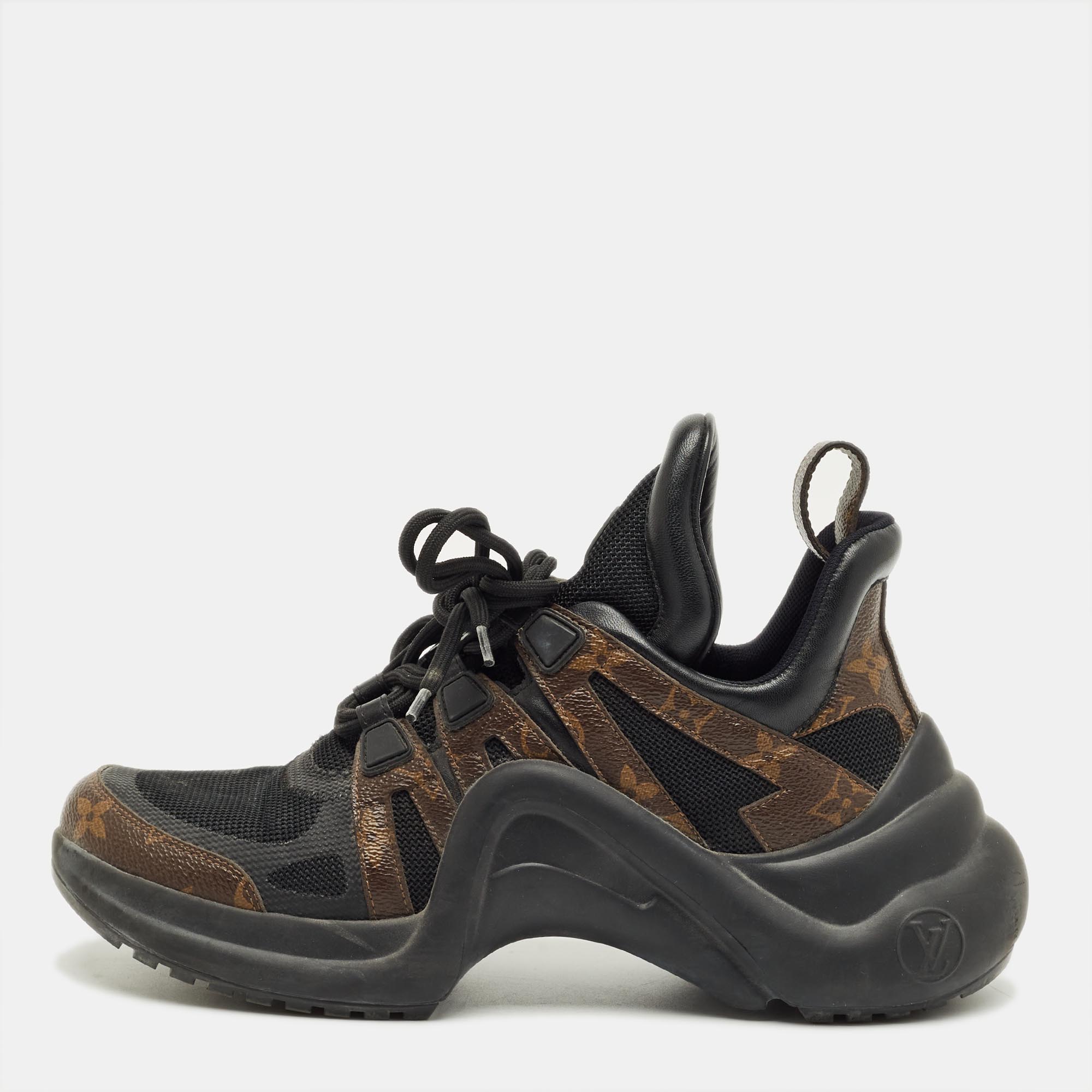 

Louis Vuitton Black Mesh and Monogram Canvas Archlight Sneakers Size