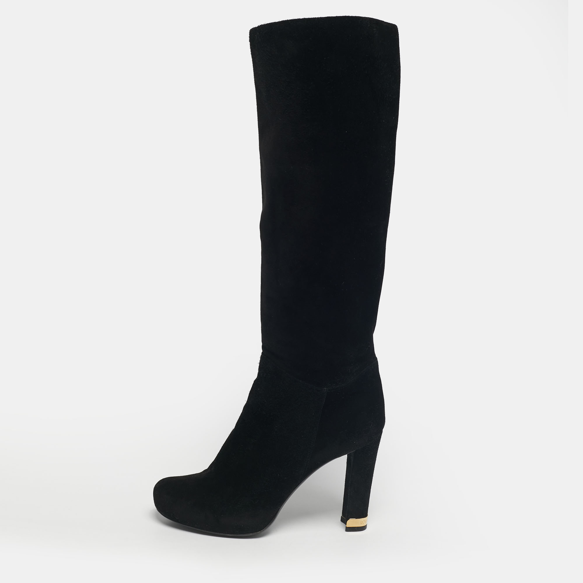 

Louis Vuitton Black Suede Knee Length Boots Size
