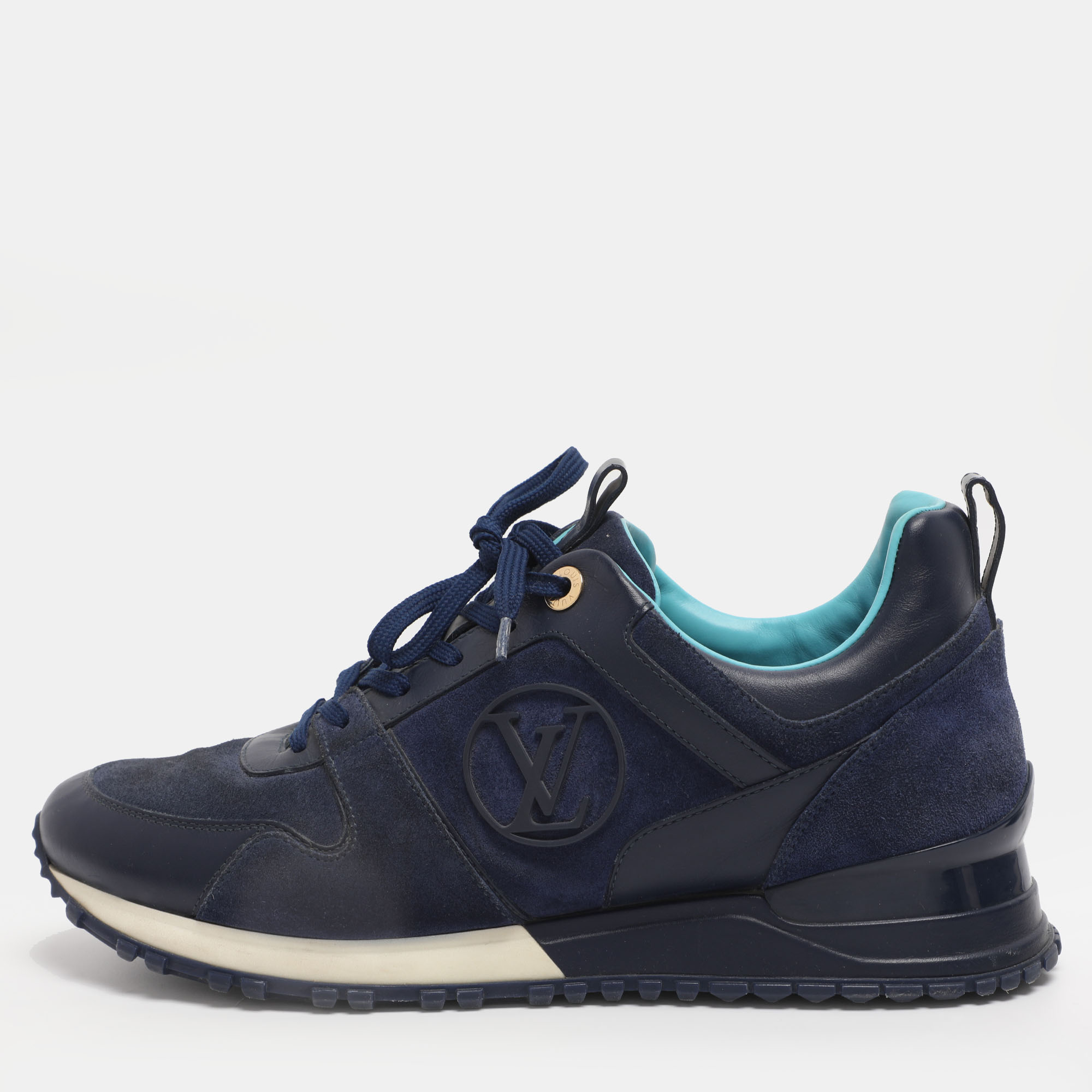 

Louis Vuitton Blue Suede And Leather Run Away Low Top Sneakers Size