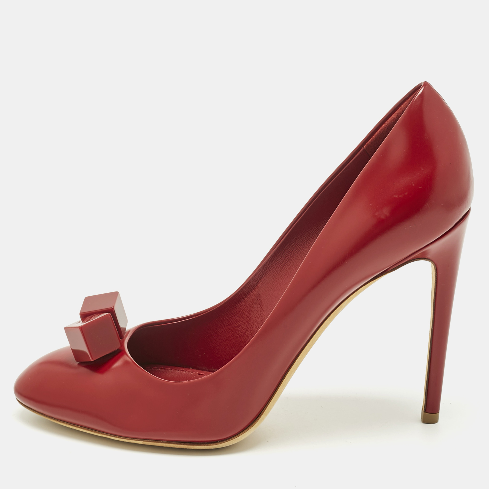 Pre-owned Louis Vuitton Red Leather Dice Pumps Size 40