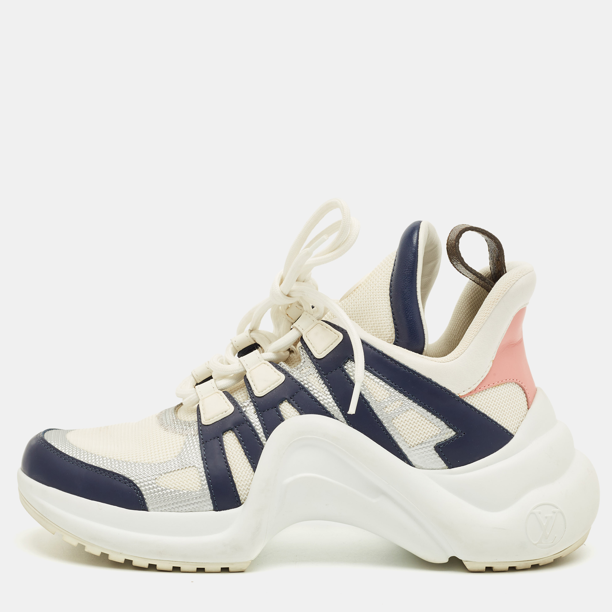 

Louis Vuitton Multicolor Leather and Mesh Archlight Lace Up Sneakers Size