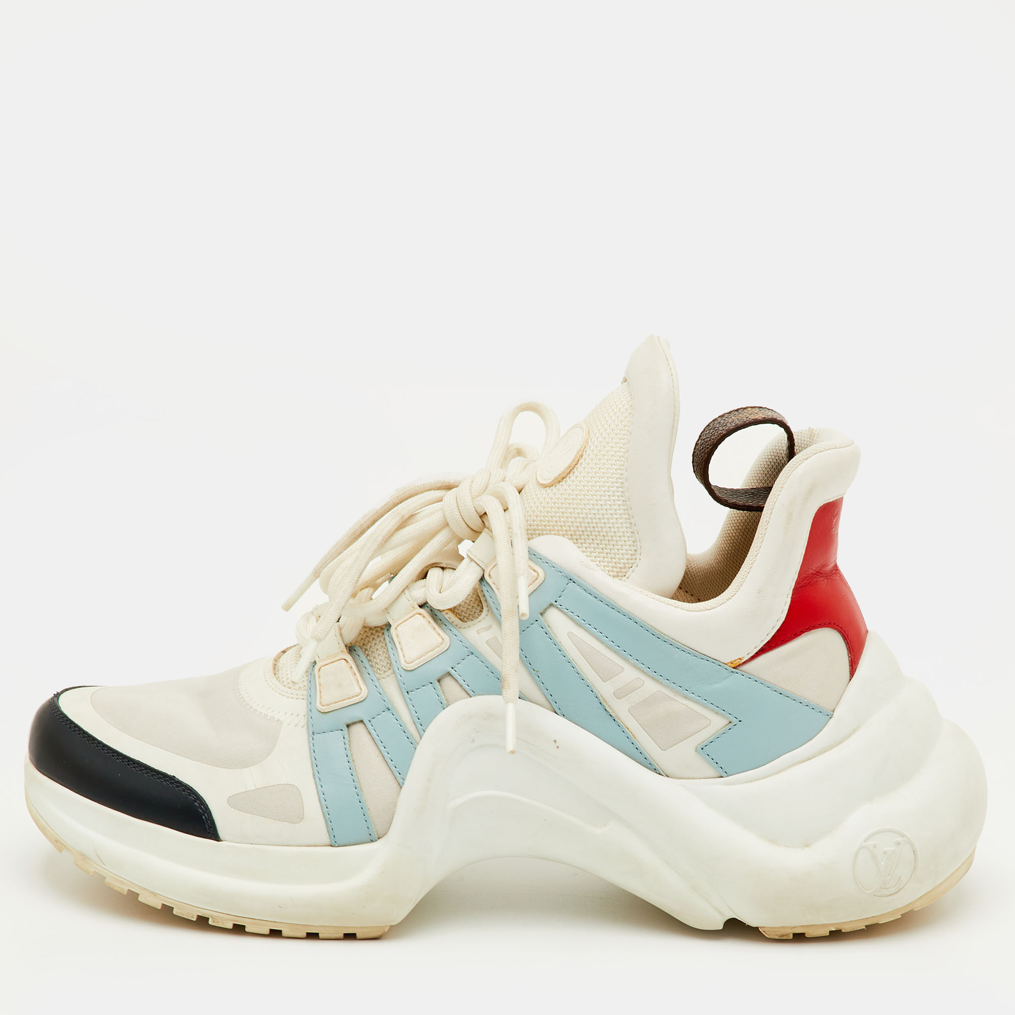 Pre-owned Louis Vuitton Archlight Size 40 Multicolor Fabric And Leather Lace Up Sneakers