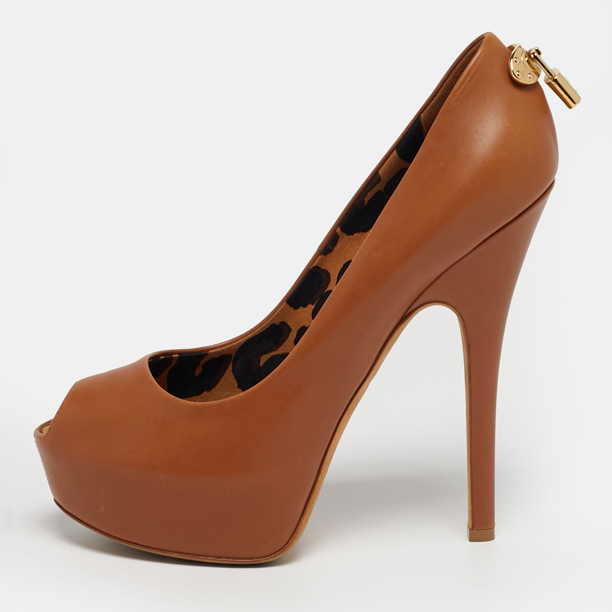 

Louis Vuitton Oh Really! Size  Brown Leather Platform Pumps