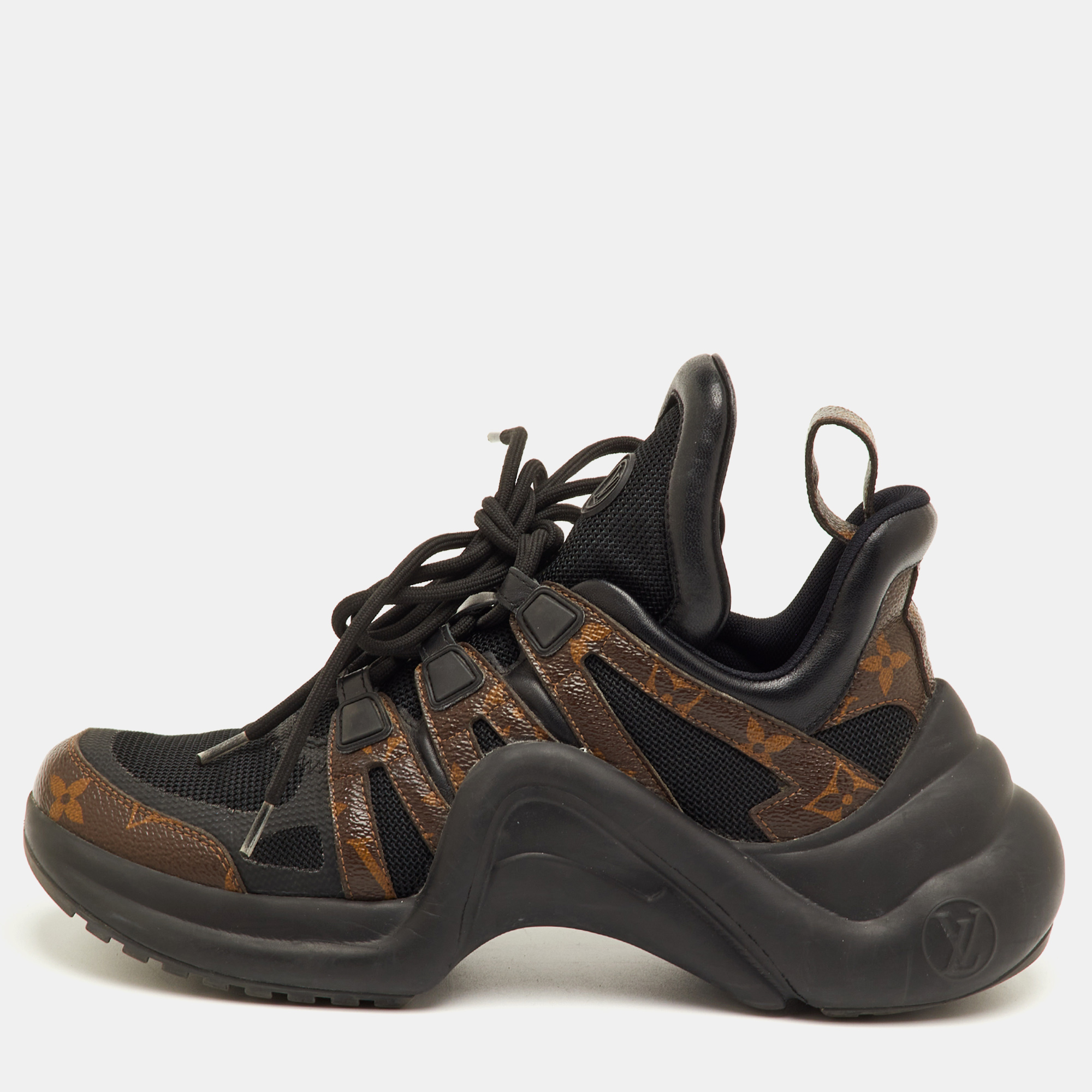 

Louis Vuitton Archlight Size  Black Monogram Canvas and Mesh Lace Up Sneakers