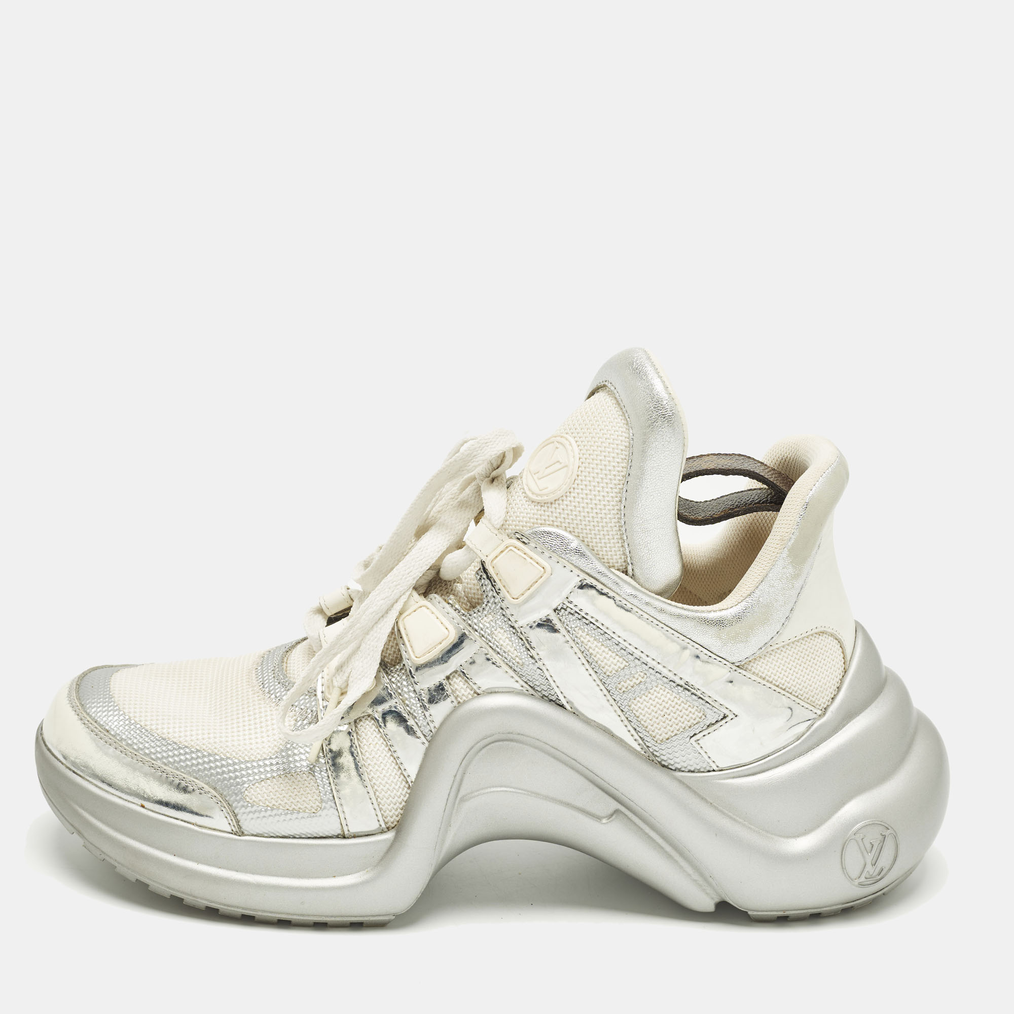 

Louis Vuitton Archlight Size  White Foil Leather, Leather and Mesh High Top Sneakers