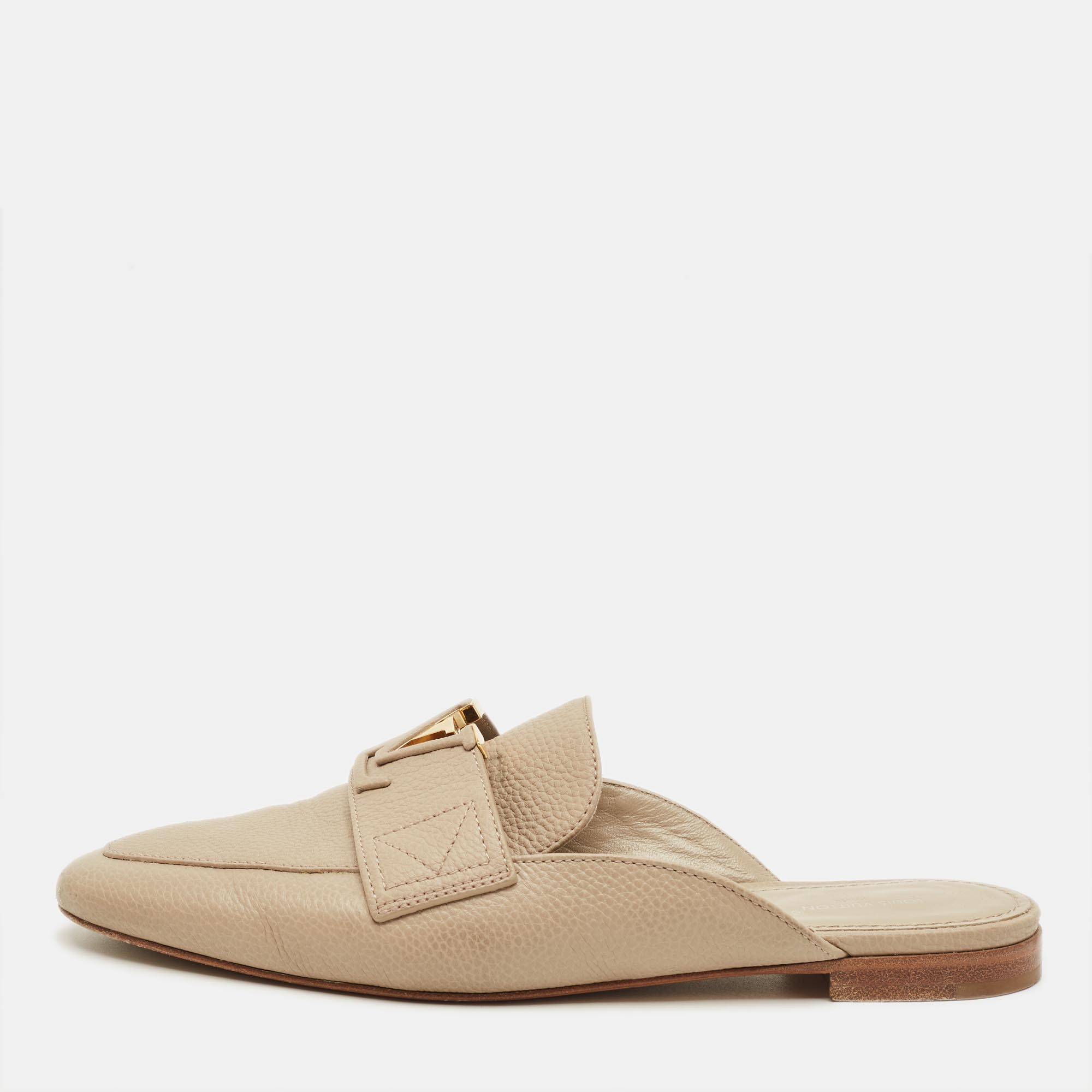 

Louis Vuitton LV Mare Size  Beige Leather Mules