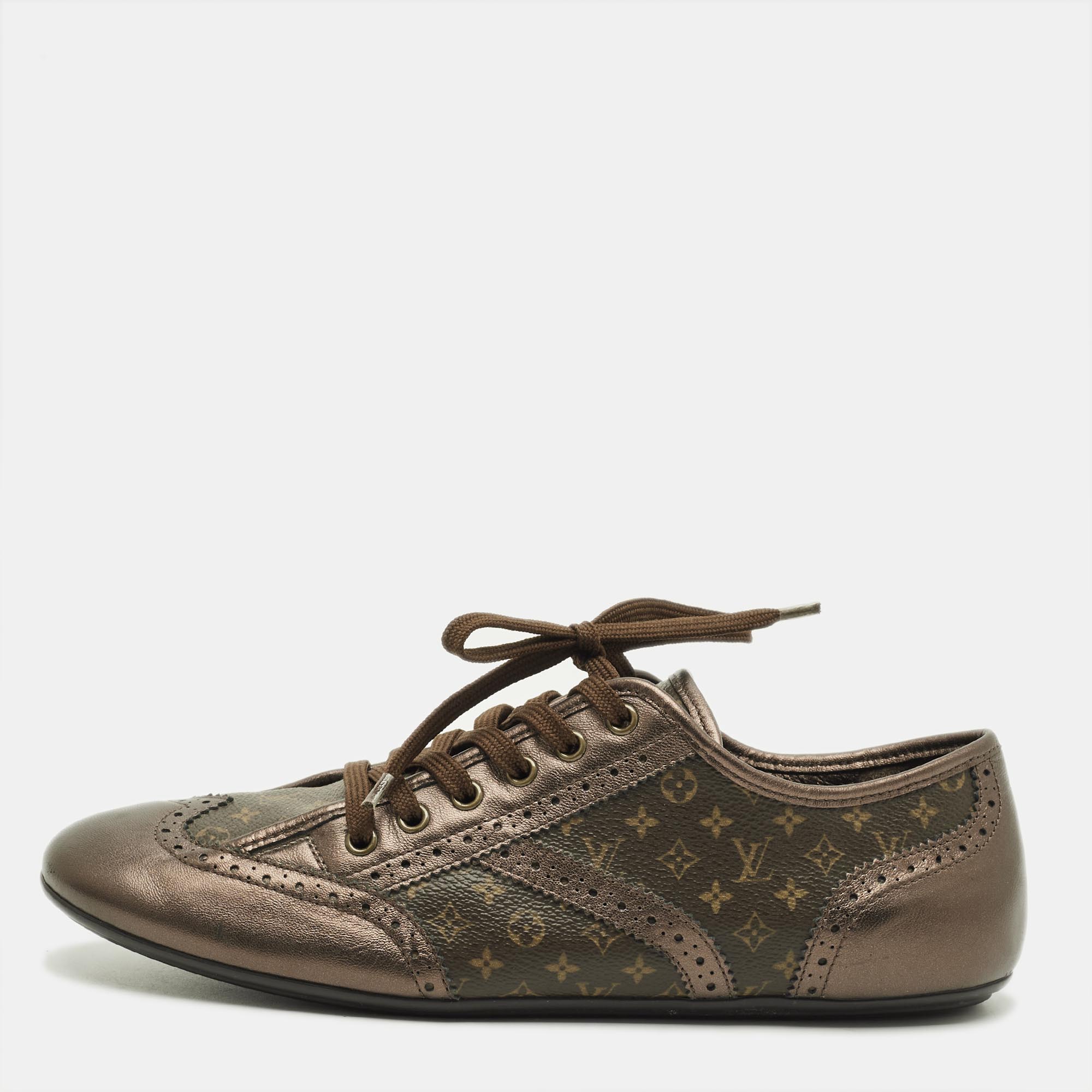 

Louis Vuitton Size  Brown/Bronze Monogram Canvas and Leather Low Top Sneakers