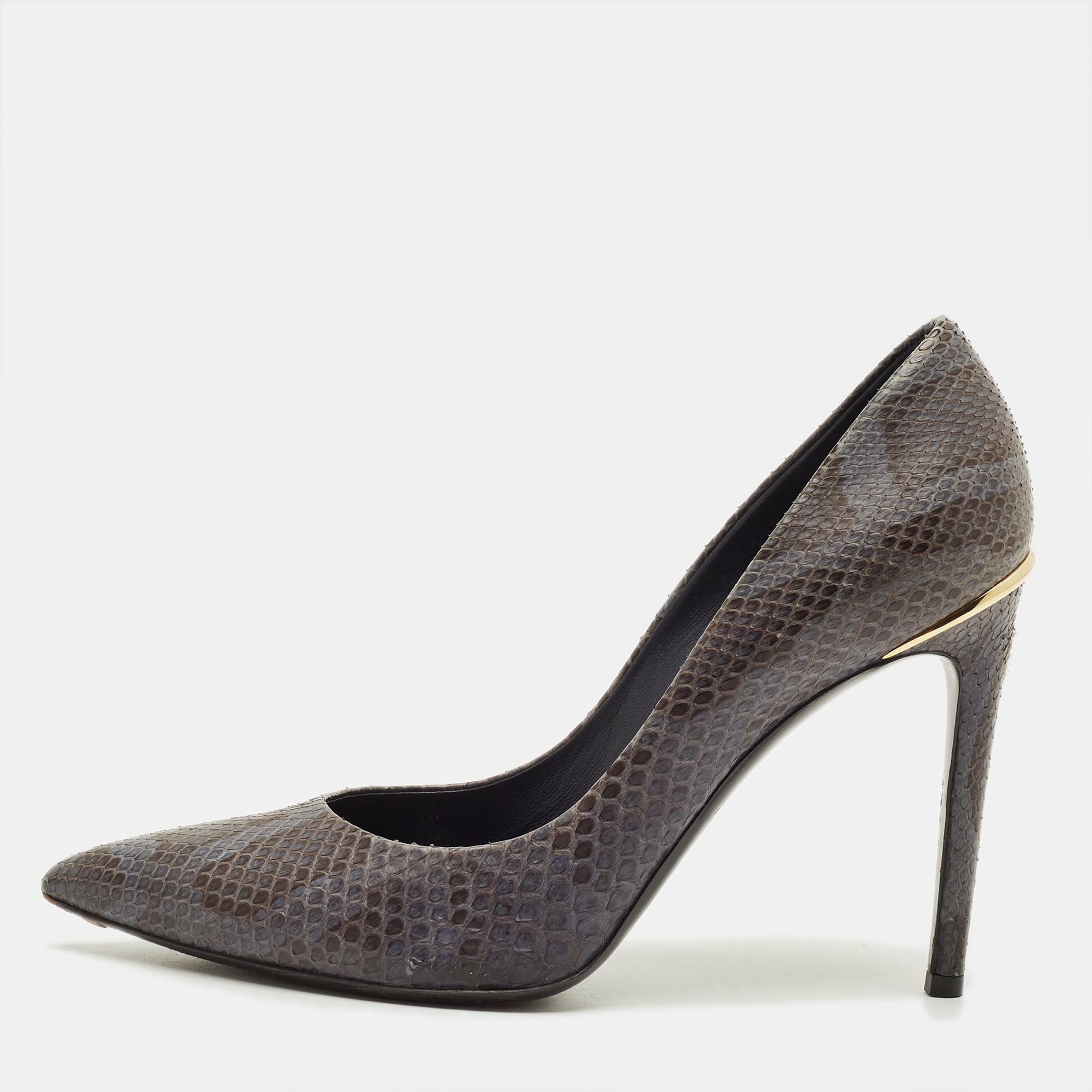 

Louis Vuitton Eyeline Size  Grey Snakeskin Leather Pumps