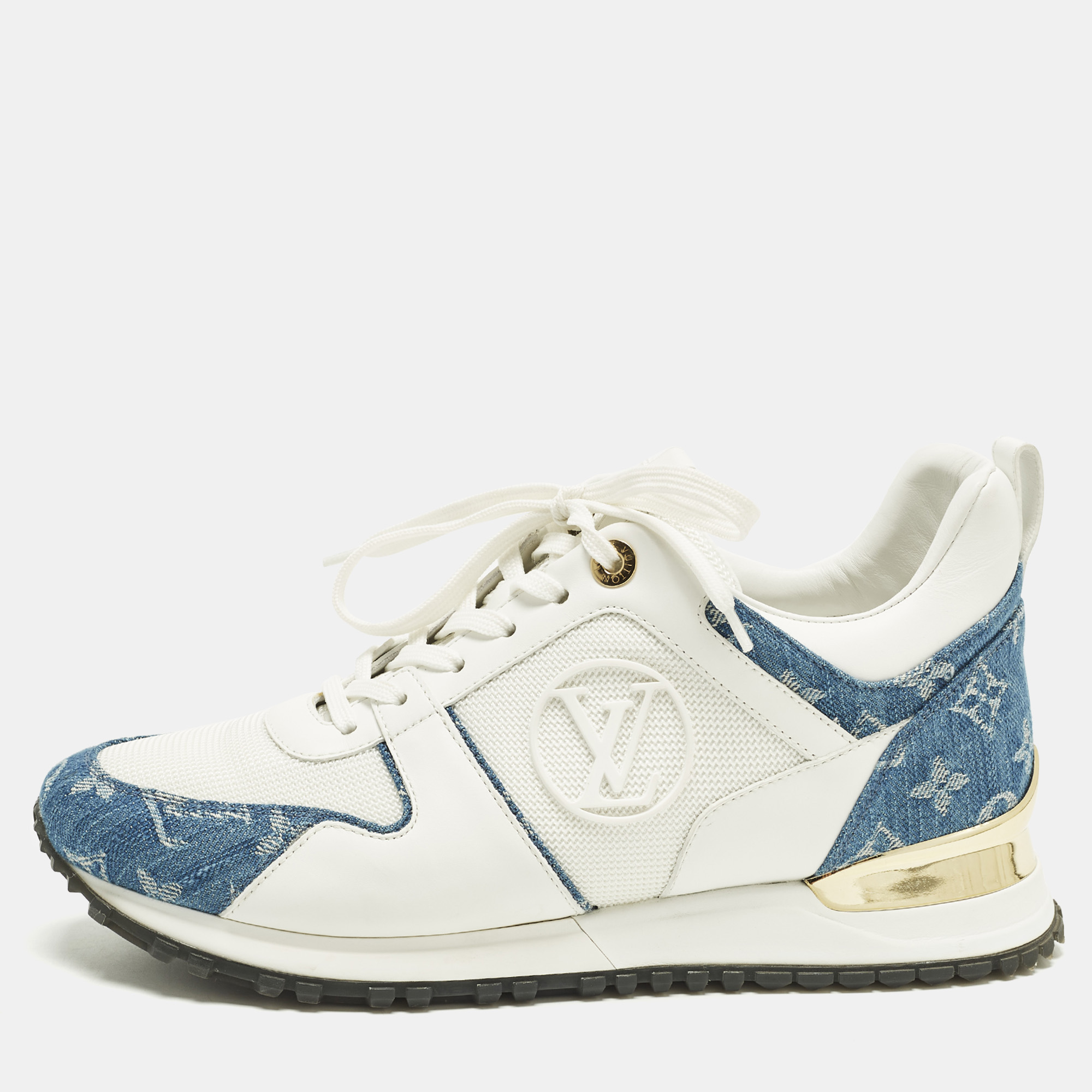 

Louis Vuitton Run Away Size  White/Blue Mesh and Monogram Denim Low Top Sneakers
