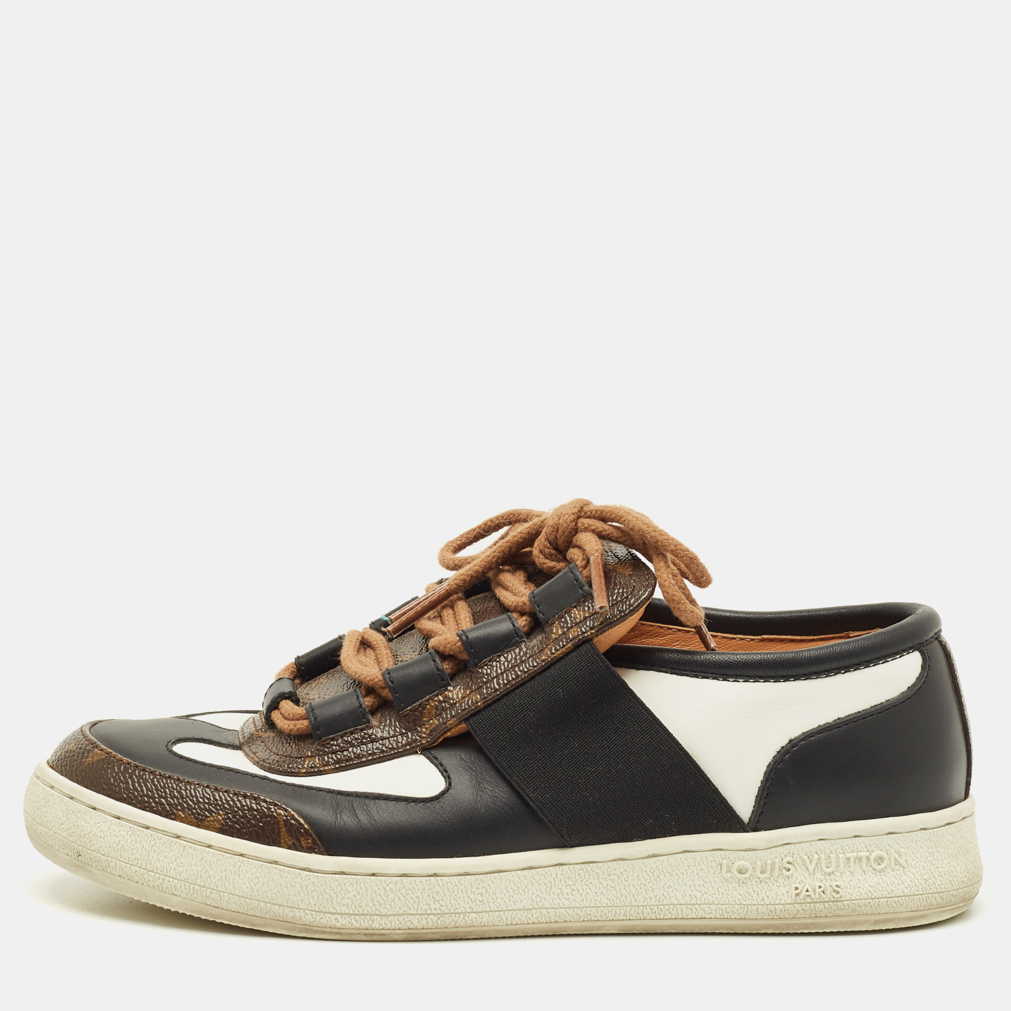 

Louis Vuitton LV Trainer Size  Tricolor Monogram Canvas and Leather Low Top Sneakers, Black
