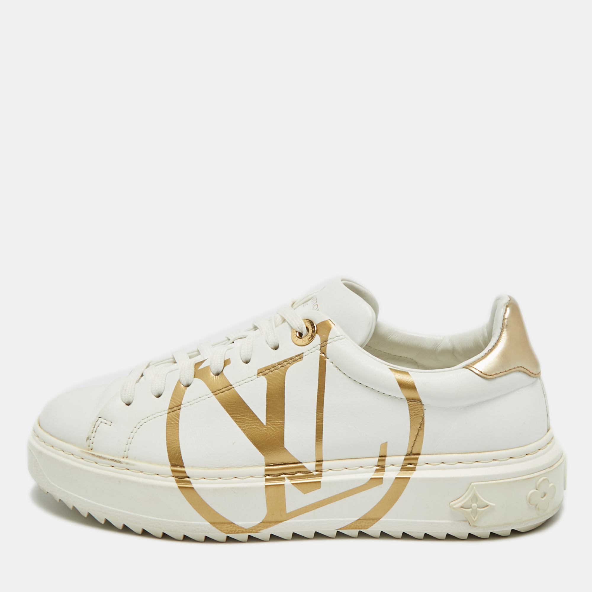 

Louis Vuitton Time Out Size  White Leather Low Top Sneakers