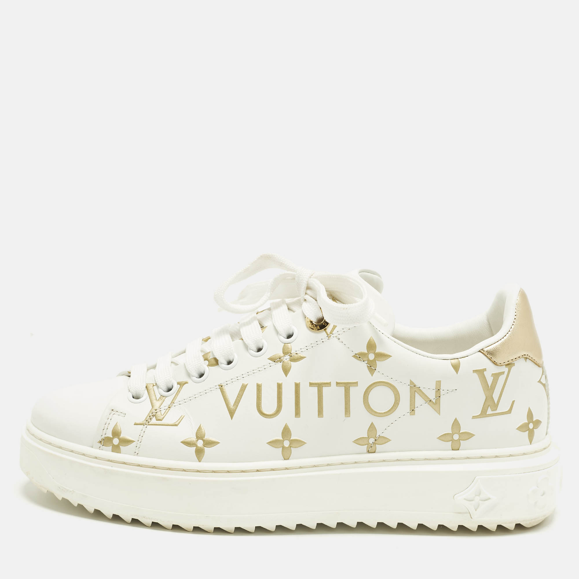

Louis Vuitton Time Out Size  White Canvas and Leather Low Top Sneakers