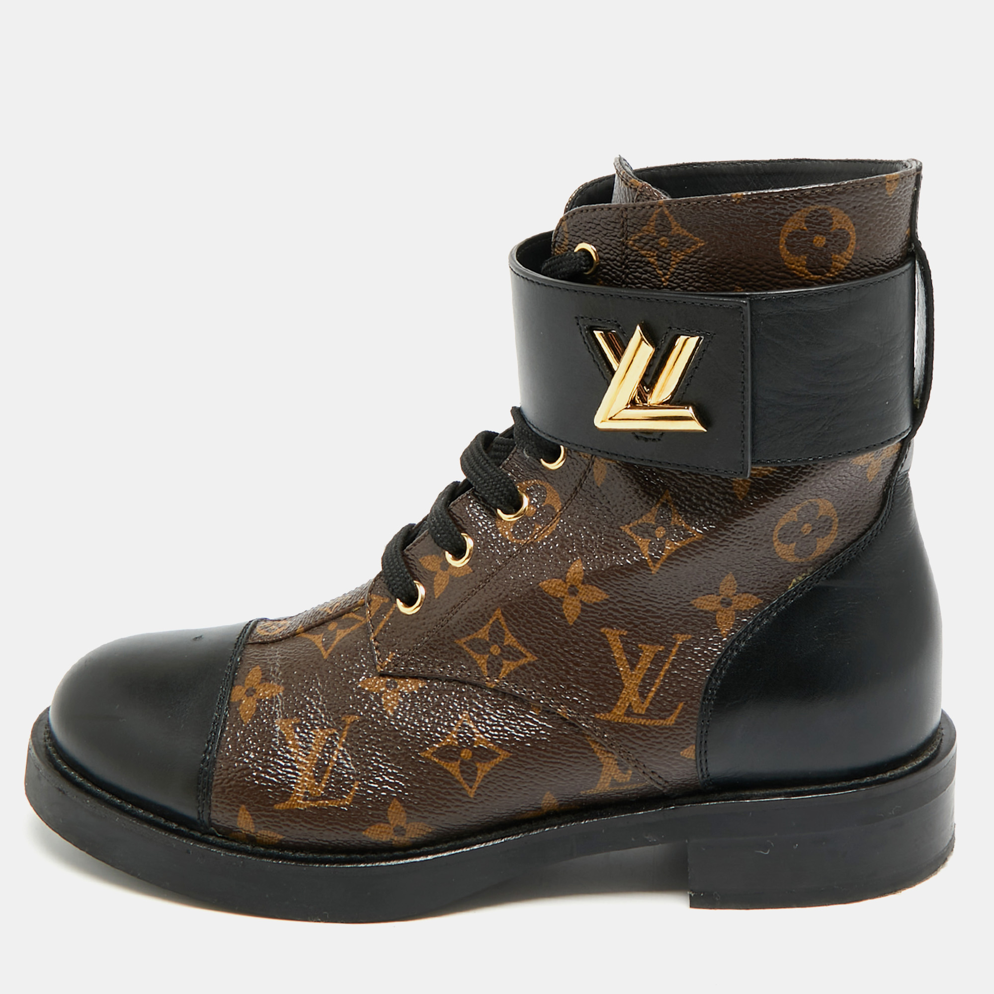 

Louis Vuitton Wonderland Ranger Size  Brown/Black Monogram Canvas and Leather Combat Boots