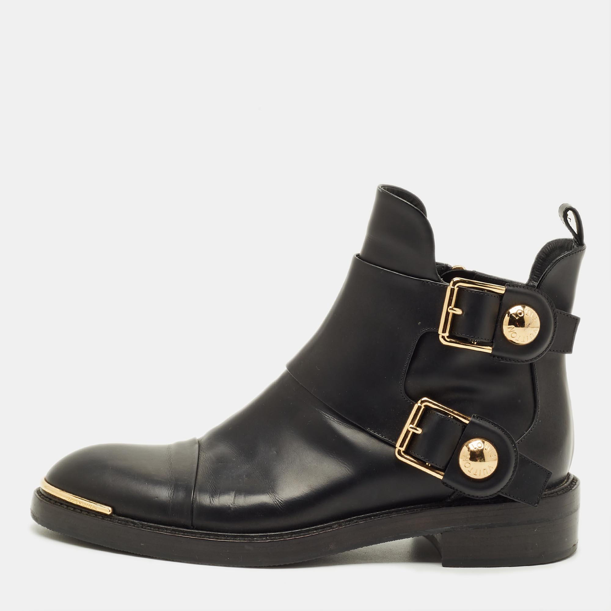 

Louis Vuitton Size  Black Leather Ankle Length Boots