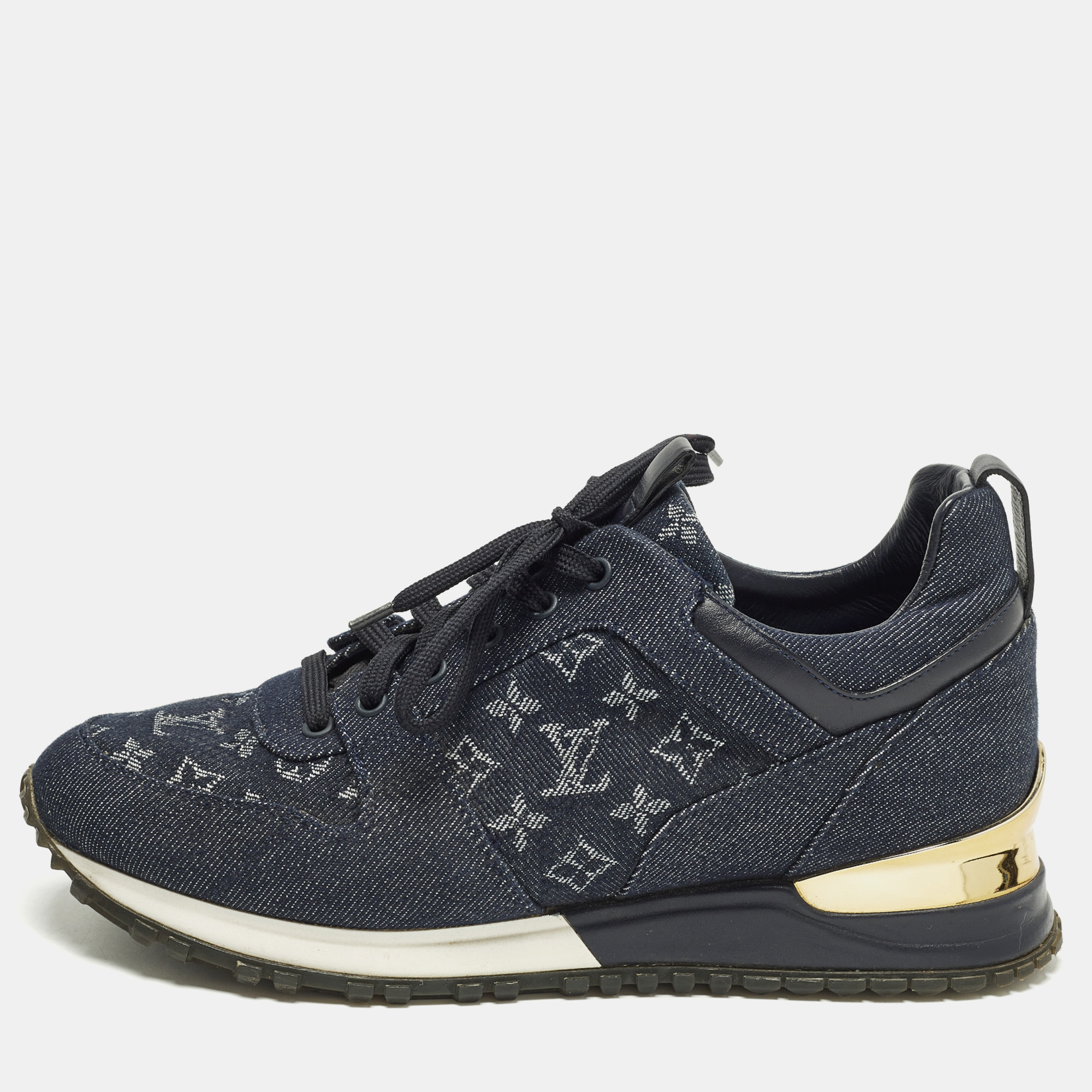 

Louis Vuitton Run Away Size  Blue Denim and Leather Low Top Sneakers
