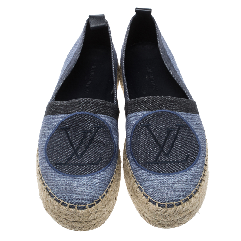 Louis Vuitton Blue Shore Denim Postcard Espadrilles Size 39 Louis Vuitton