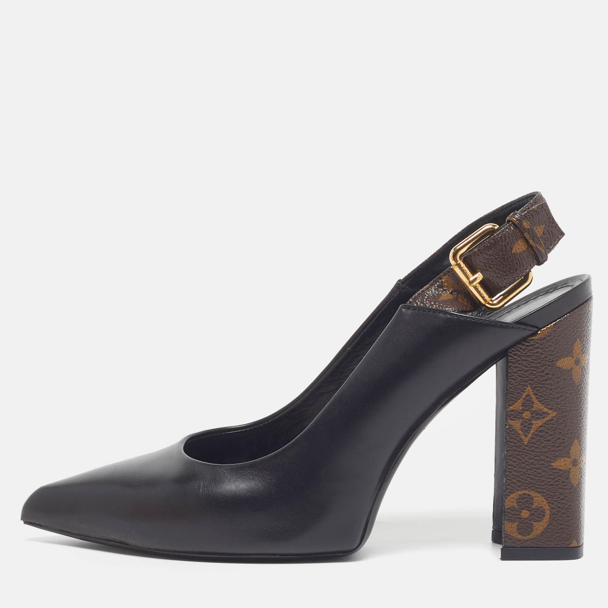 

Louis Vuitton Matchmake Size  Brown/Brown Coated Canvas and Patent Leather Pumps