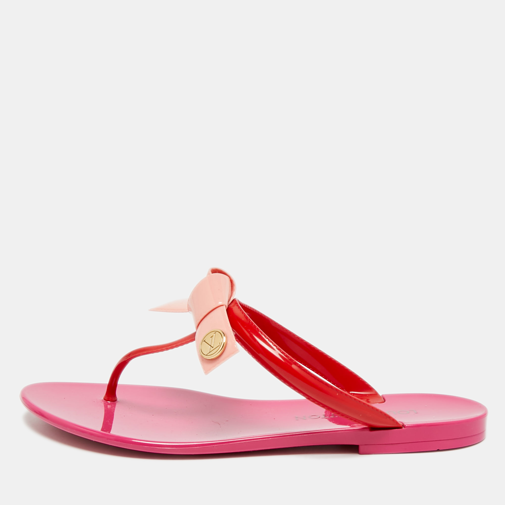 

Louis Vuitton Seastar Size  Red/Pink Rubber Thong Flat Slide