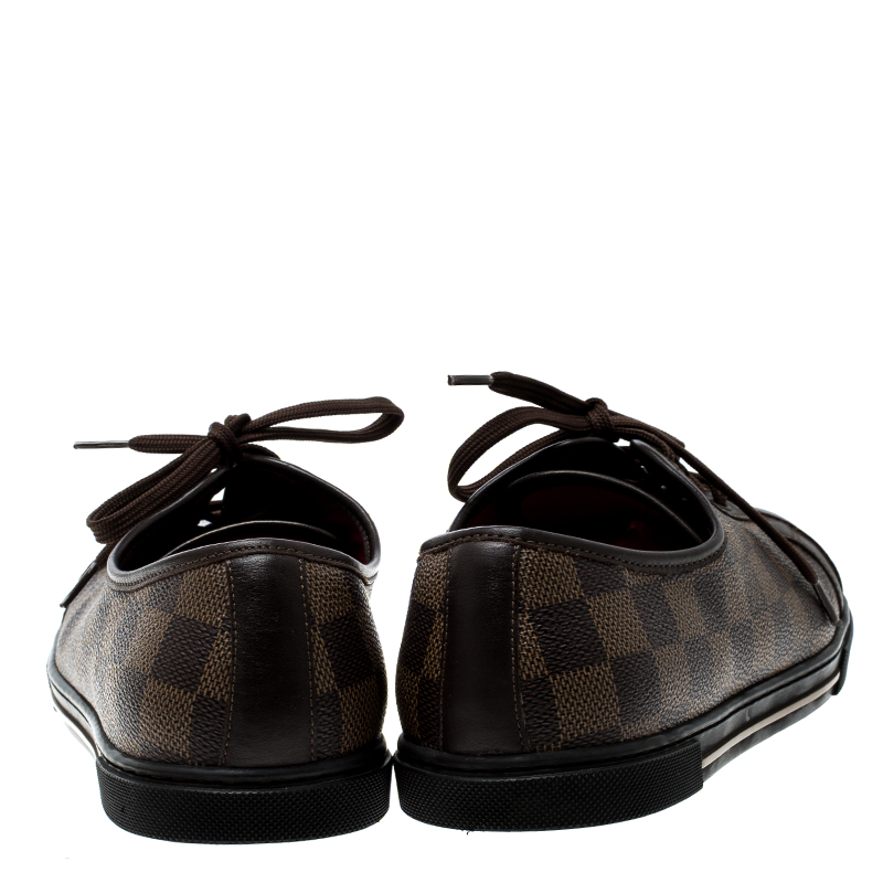 Louis Vuitton Women's Damier Ebene & Leather Punchy Low Top Sneakers Size 40