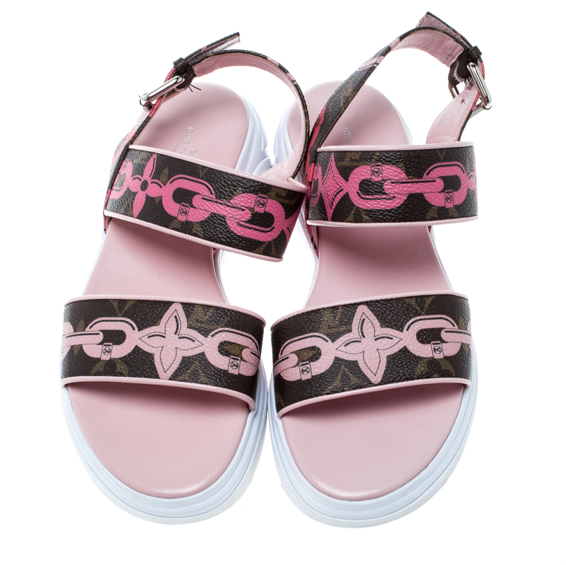 Louis Vuitton Multicolor Monogram Canvas Harbor Sandals Size 37 Louis  Vuitton