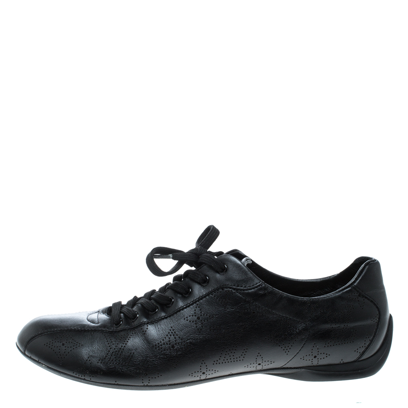 

Louis Vuitton Black Perforated Leather Low Top Sneakers Size