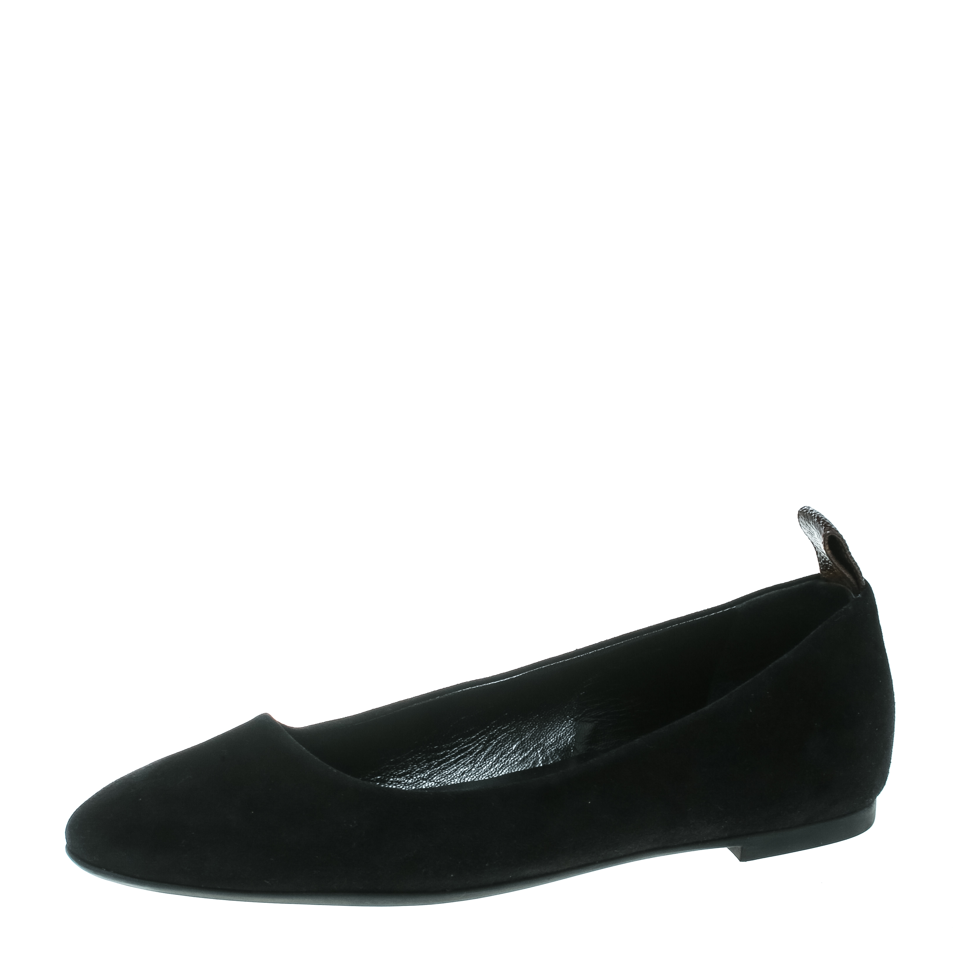 Louis Vuitton Black Suede Uniformes Revival Round Toe Ballet Flats Size 39 Louis  Vuitton