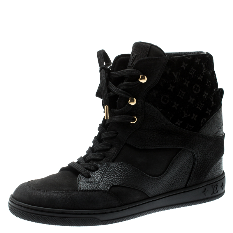 louis vuitton black lace up boots