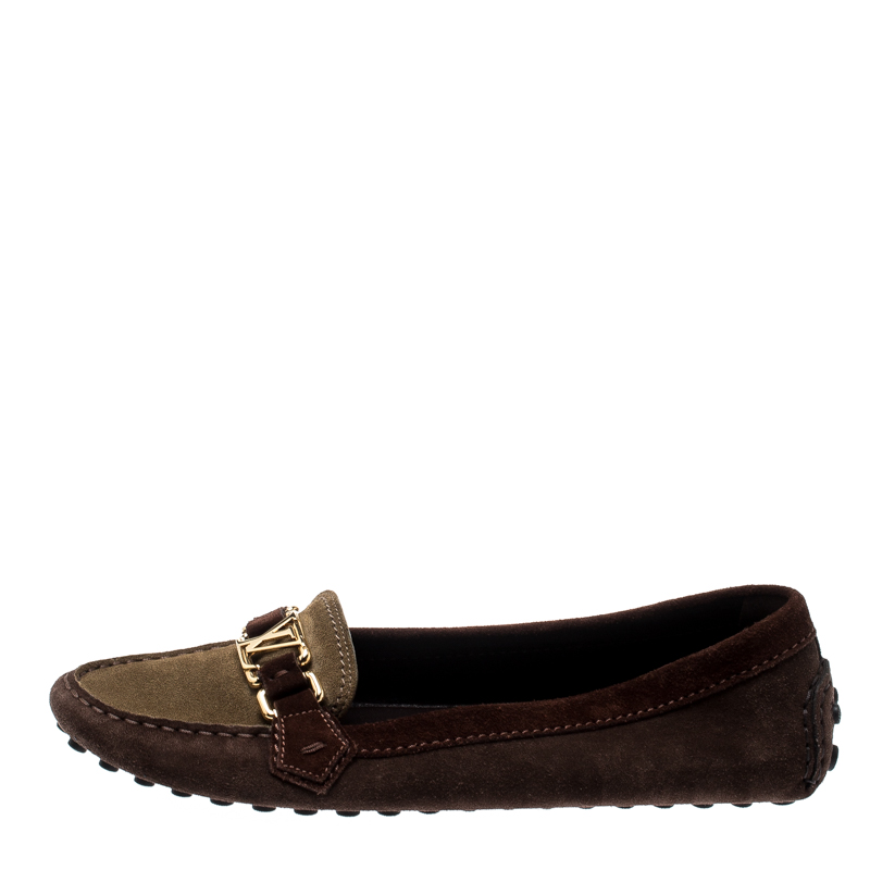 

Louis Vuitton Tricolor Suede Oxford Loafers Size, Brown