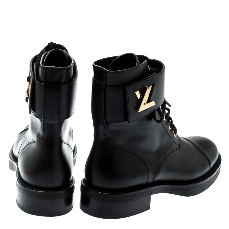 Louis Vuitton LV Monogram Wonderland Flat Ranger Combat boots 38