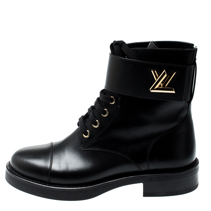 Louis Vuitton Black Leather Wonderland Ranger Ankle Length Combat Boots Size 36 Louis Vuitton | TLC