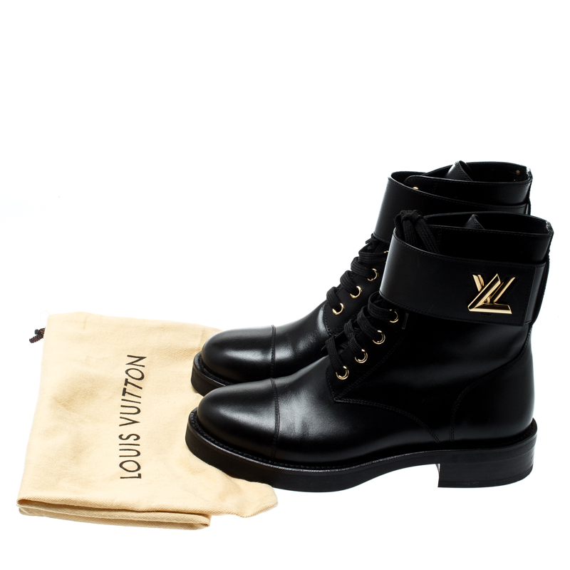 Louis Vuitton Black Leather Wonderland Ranger Ankle Length Combat Boots Size 36 Louis Vuitton | TLC