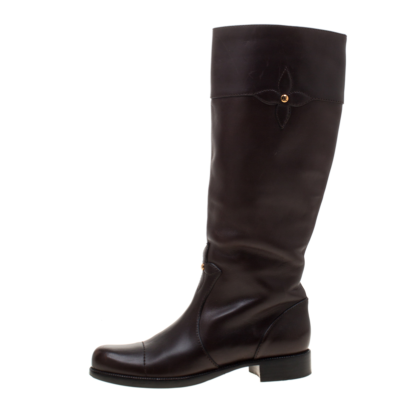 

Louis Vuitton Brown Leather Knee Length Boots Size Size